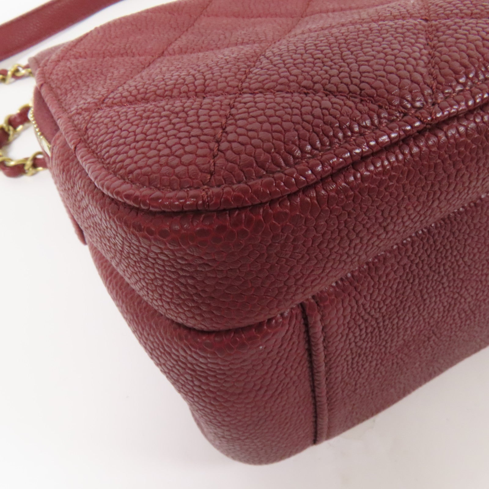 CHANEL 牛皮皮革Chain Shoulder金扣鏈帶肩背袋