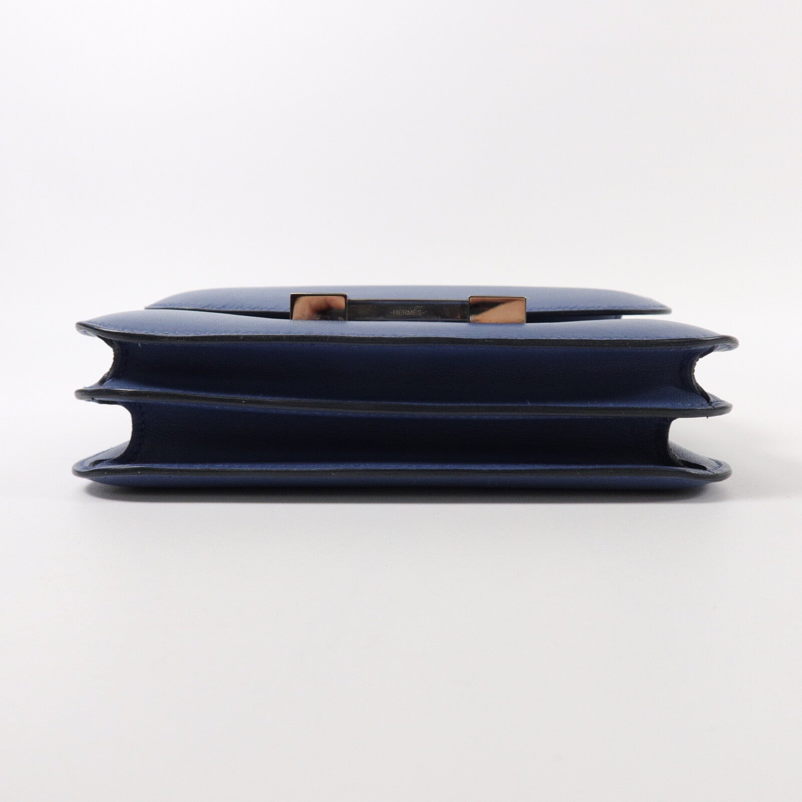 HERMES Swift皮革Constance Mini肩背袋Bleu Agate
