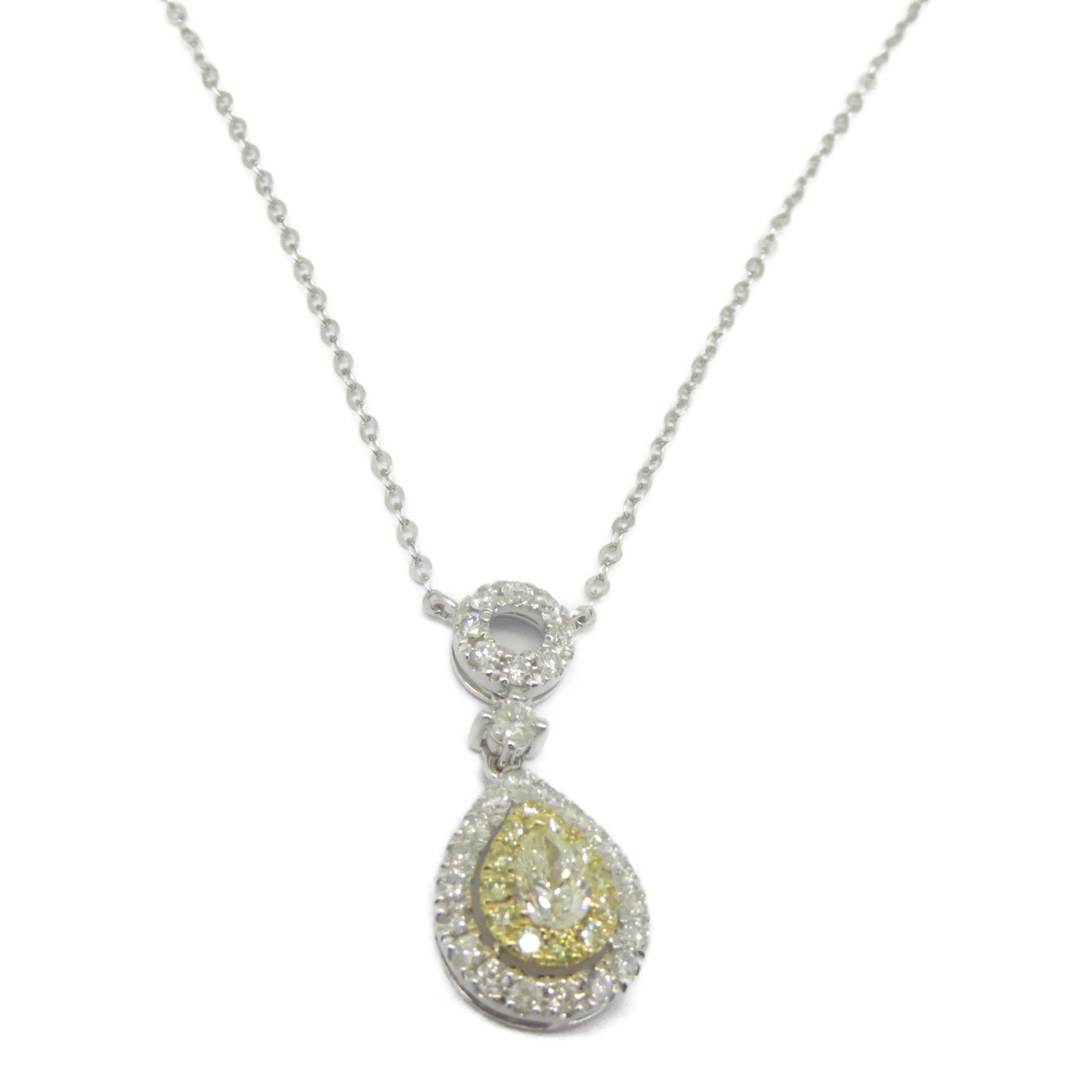 JEWELRY 【激減優惠】18K黃金/白金Diamond Necklace 0.23ct/0.43ct鑽石項鍊