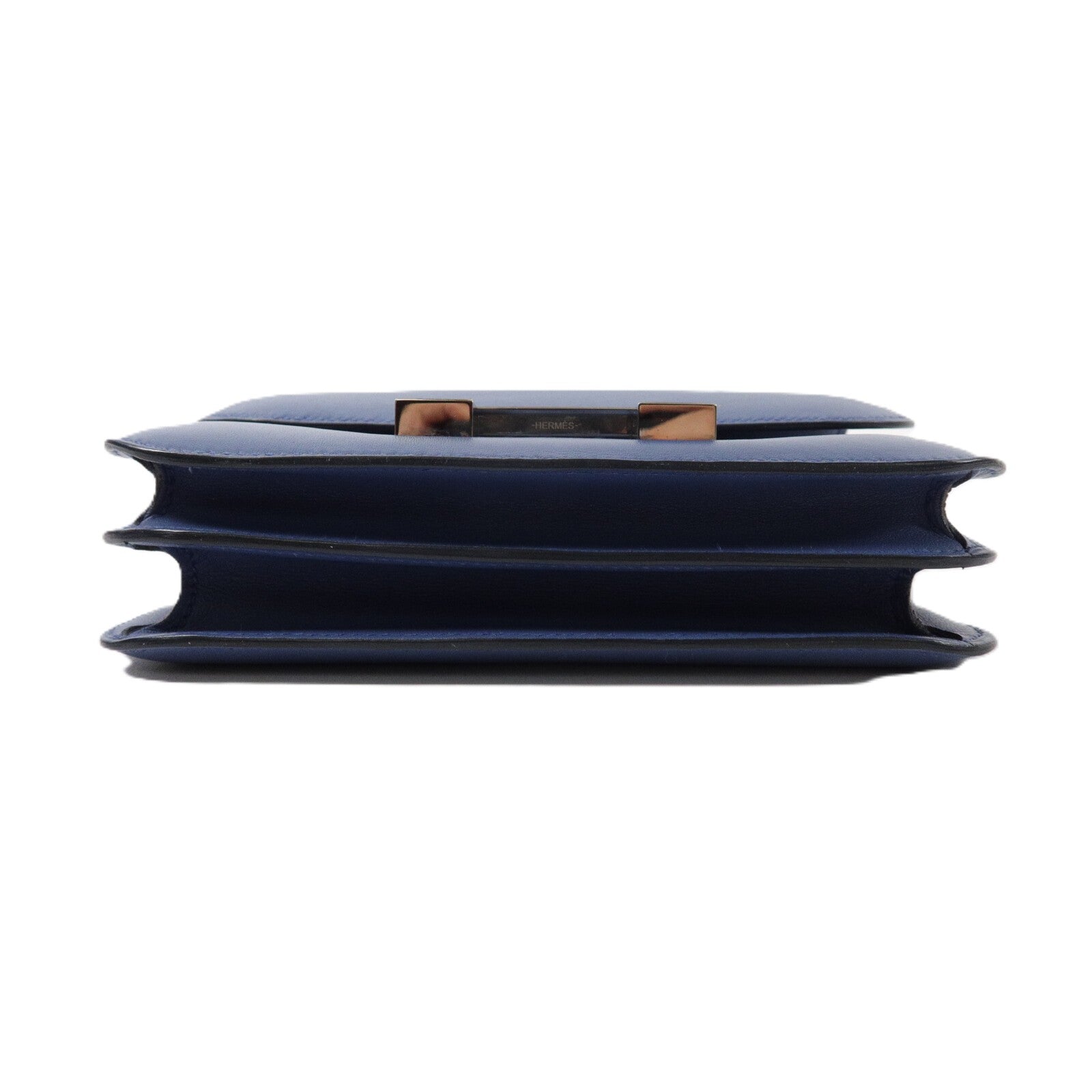 HERMES Swift皮革Constance Mini肩背袋Bleu Agate
