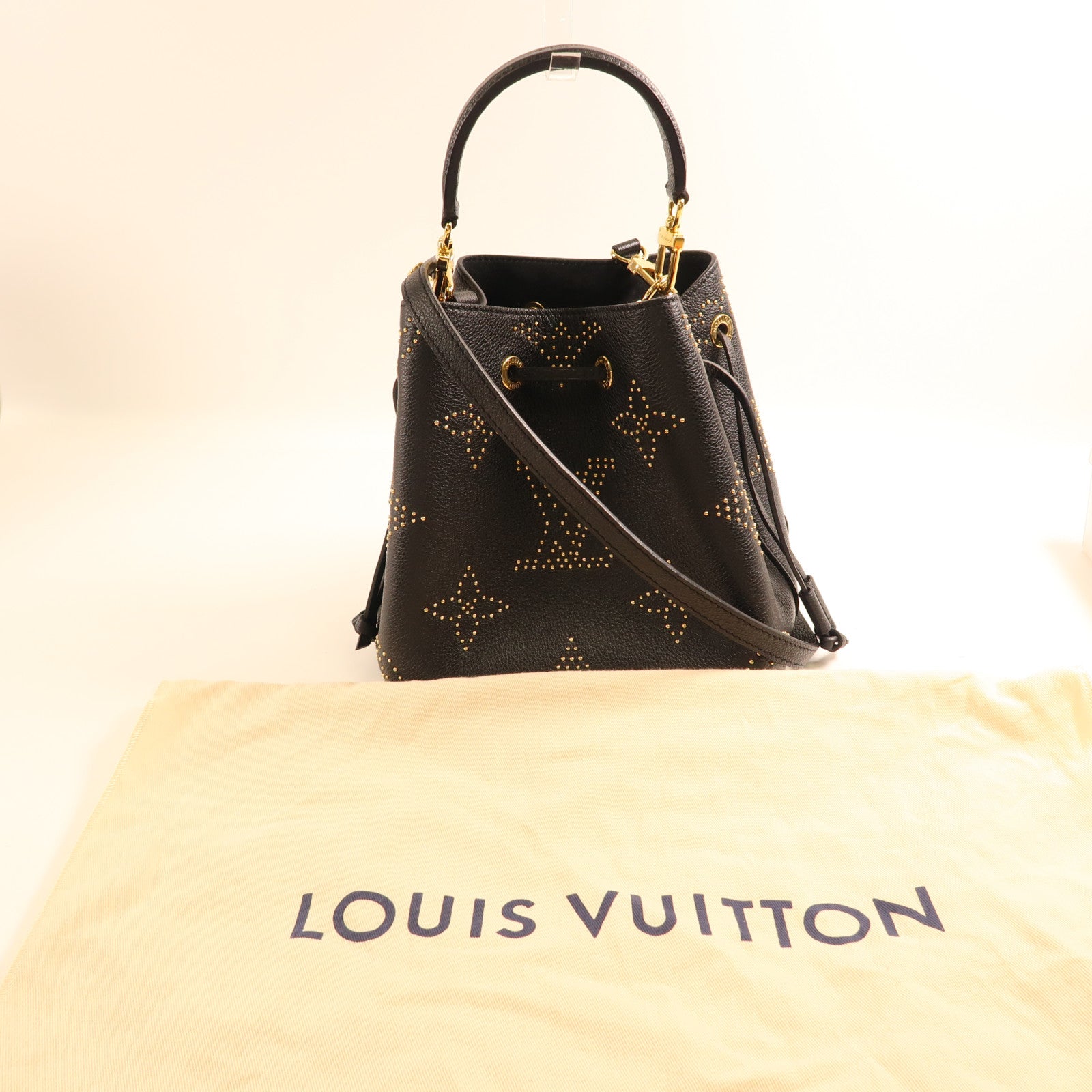 LOUIS VUITTON Monogram Empreinte Neo Noe BB金扣手挽肩背兩用袋