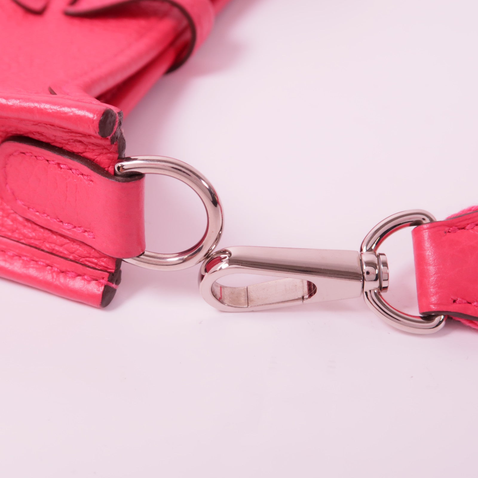 HERMES Clemence皮革Evelyne 16 Amazone銀扣肩背袋Rose Extreme