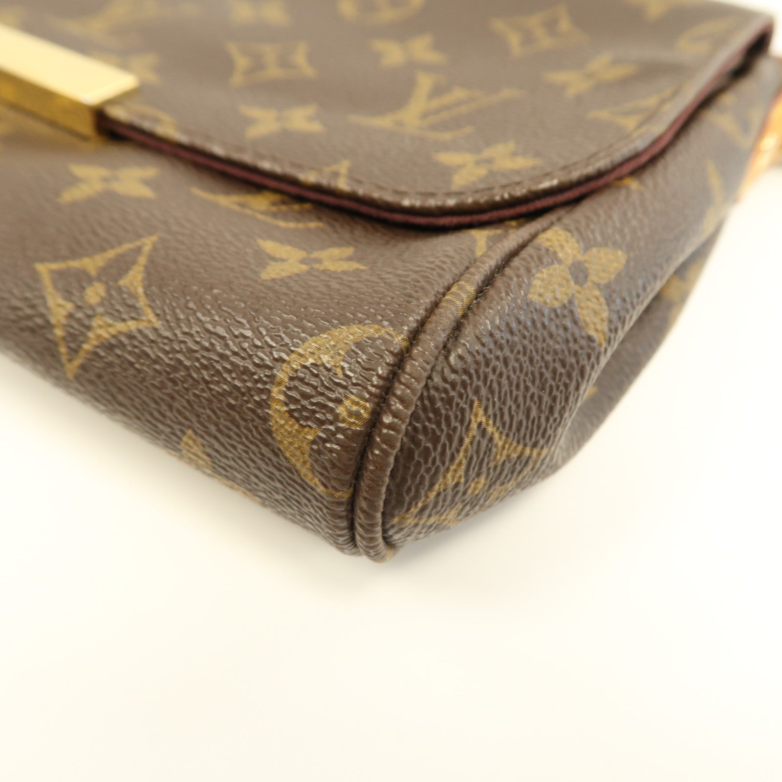LOUIS VUITTON Monogram Favorite MM金扣手挽肩背兩用袋棕色
