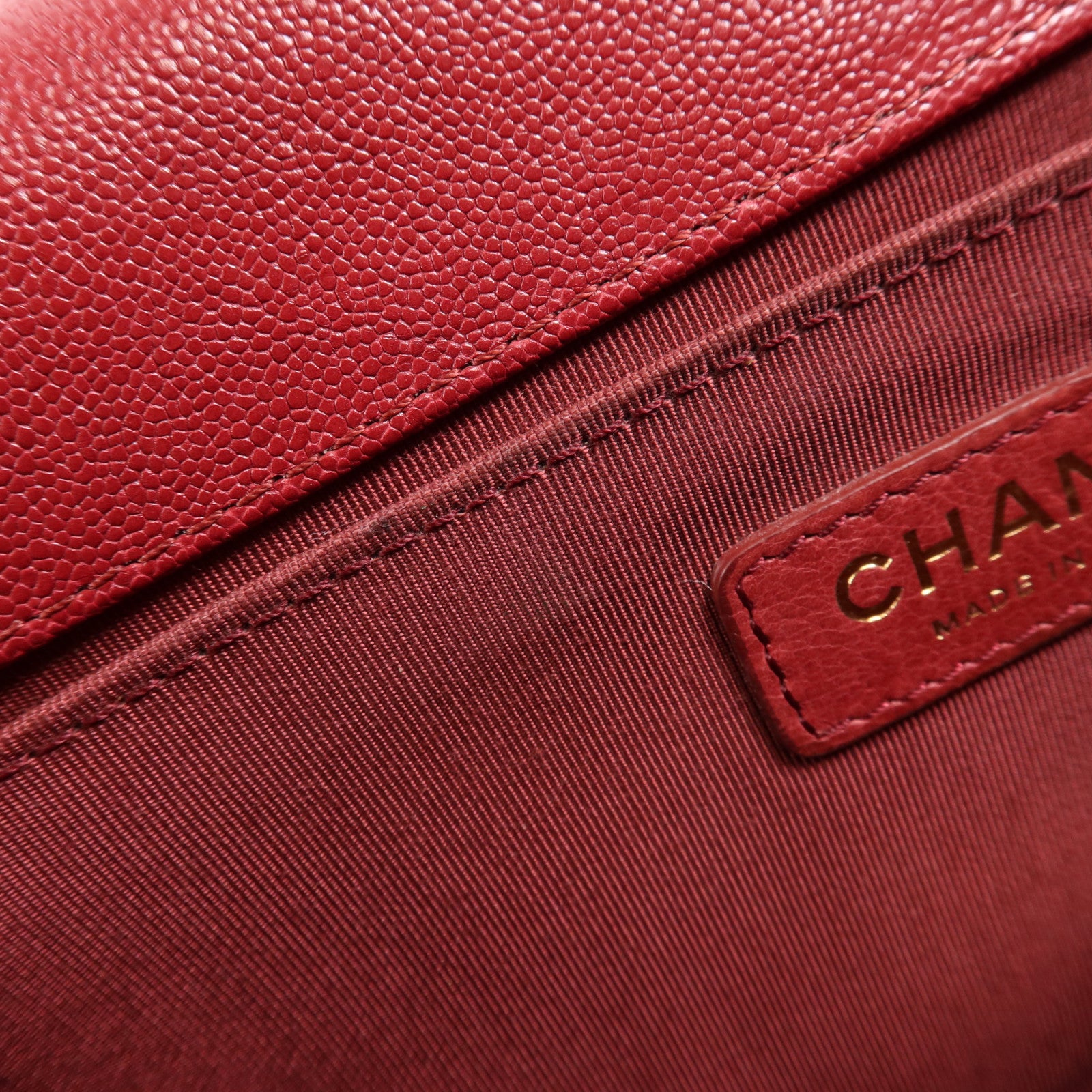 CHANEL 牛皮皮革Boy 25金扣鏈帶肩背袋