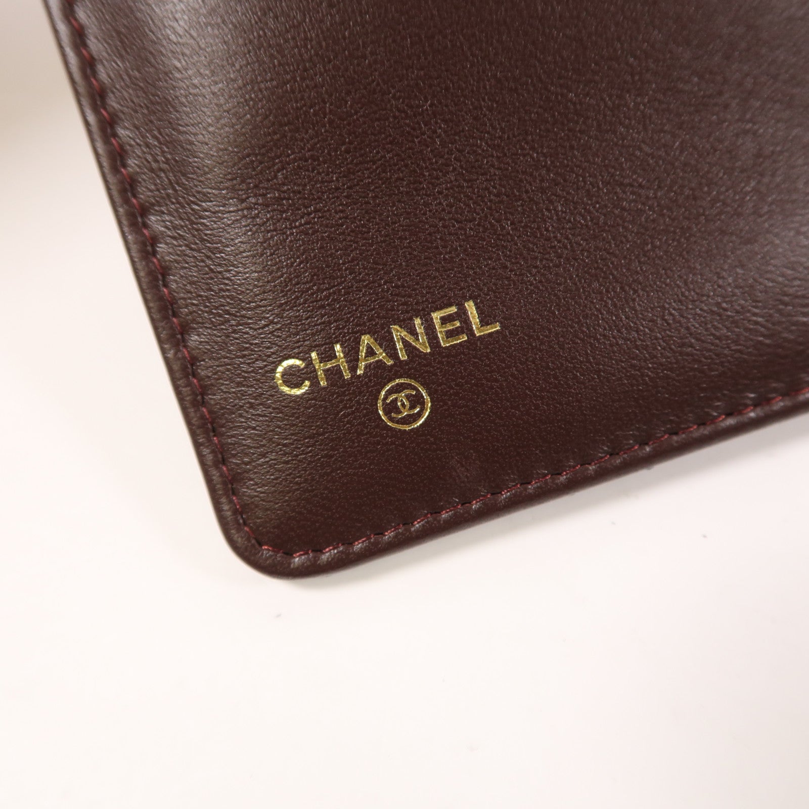 CHANEL 羊皮皮革Long Wallet金扣長錢包