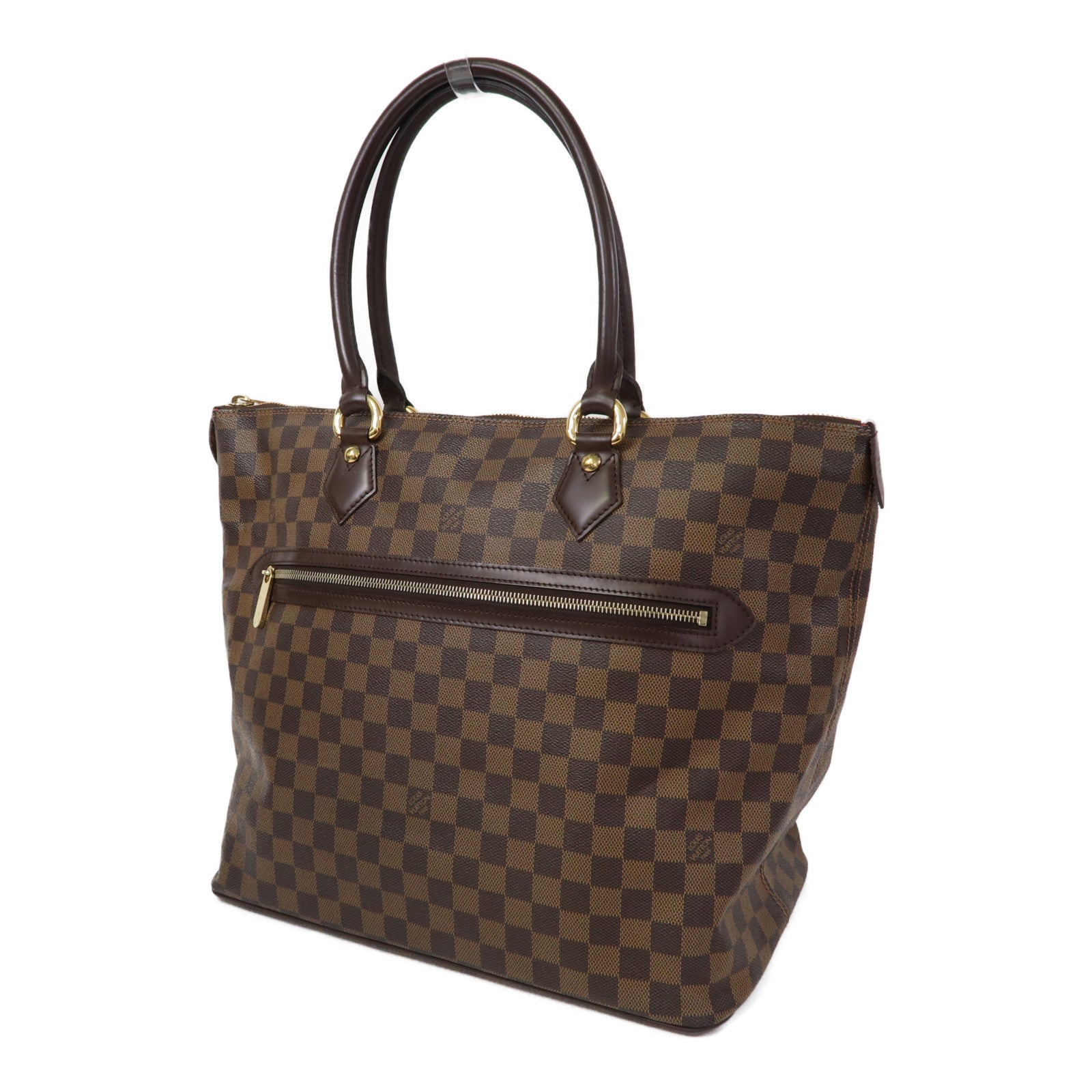 LOUIS VUITTON Damier Ebene Saleya GM金扣手挽袋啡色