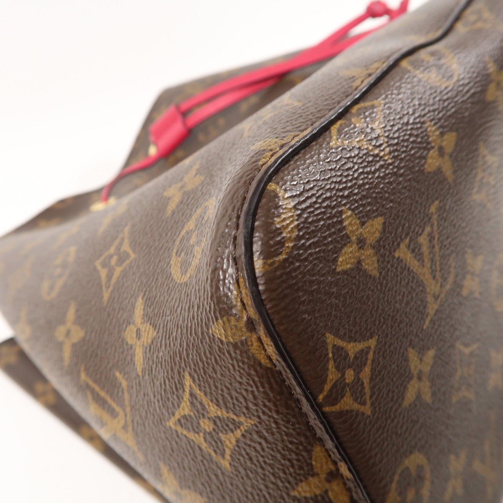 LOUIS VUITTON Monogram Neo Noe金扣肩背袋啡色/紅色