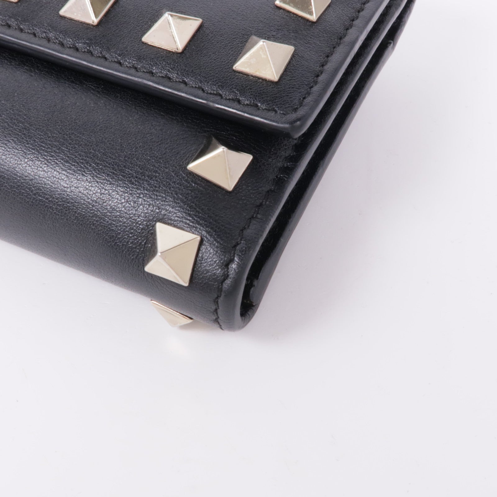 Valentino GHW Long Wallet Lambskin Leather Black