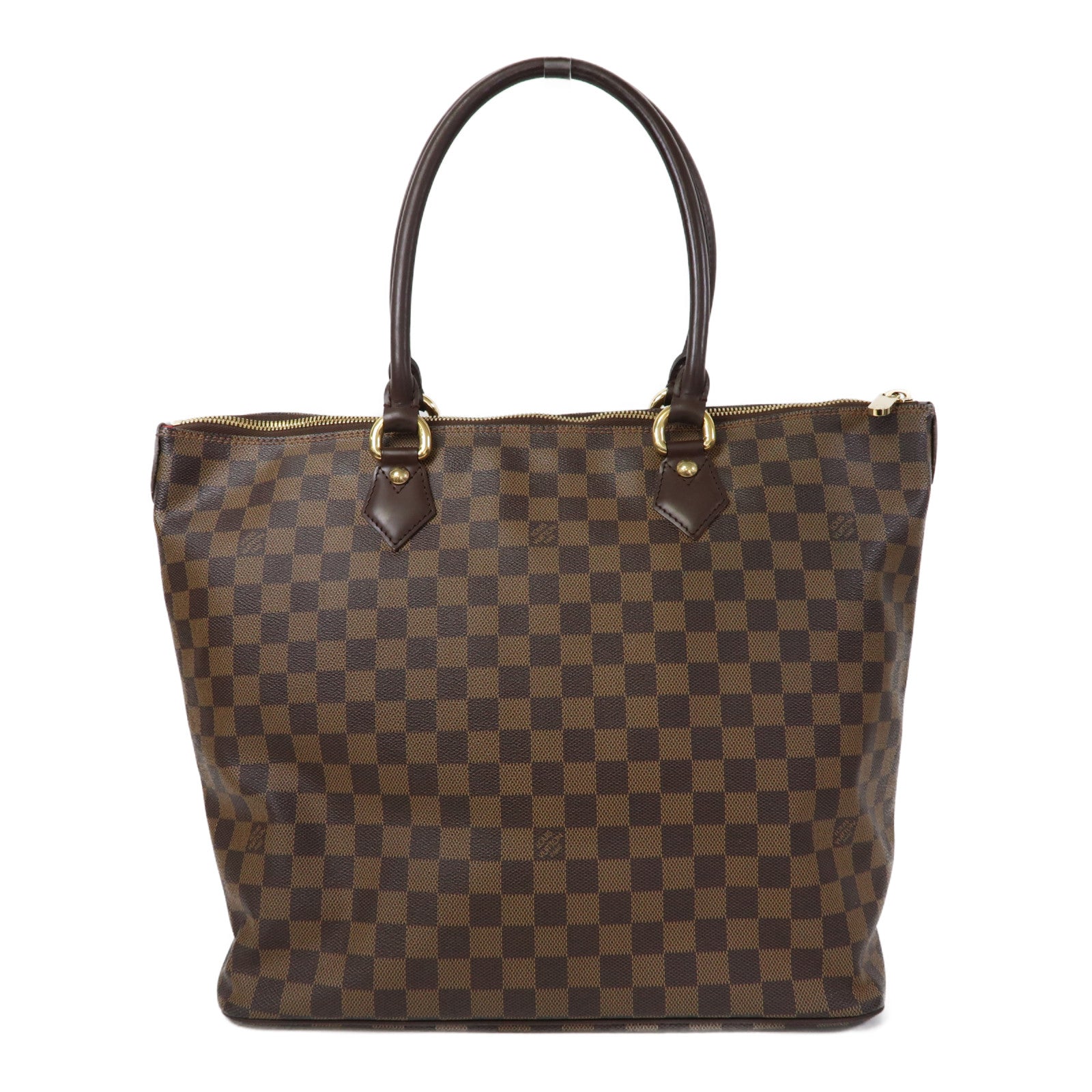 LOUIS VUITTON Damier Ebene Saleya GM金扣手挽袋啡色