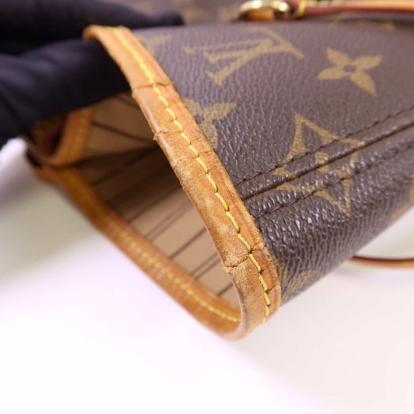 LOUIS VUITTON Monogram Neverfull MM金扣手挽袋