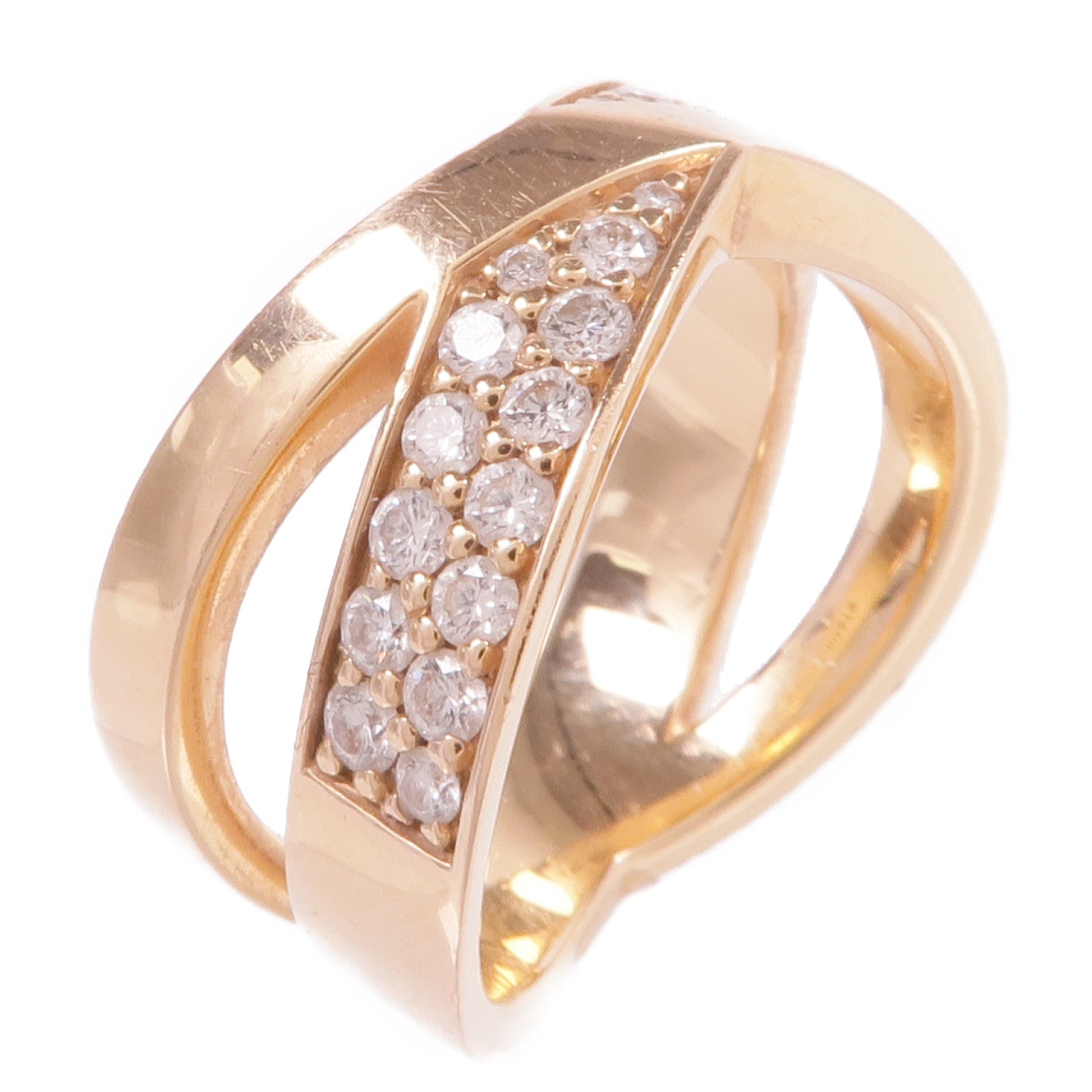 TIFFANY＆CO 18K玫瑰金Atlas X Wide Diamond Ring鑽石戒指US#6.5