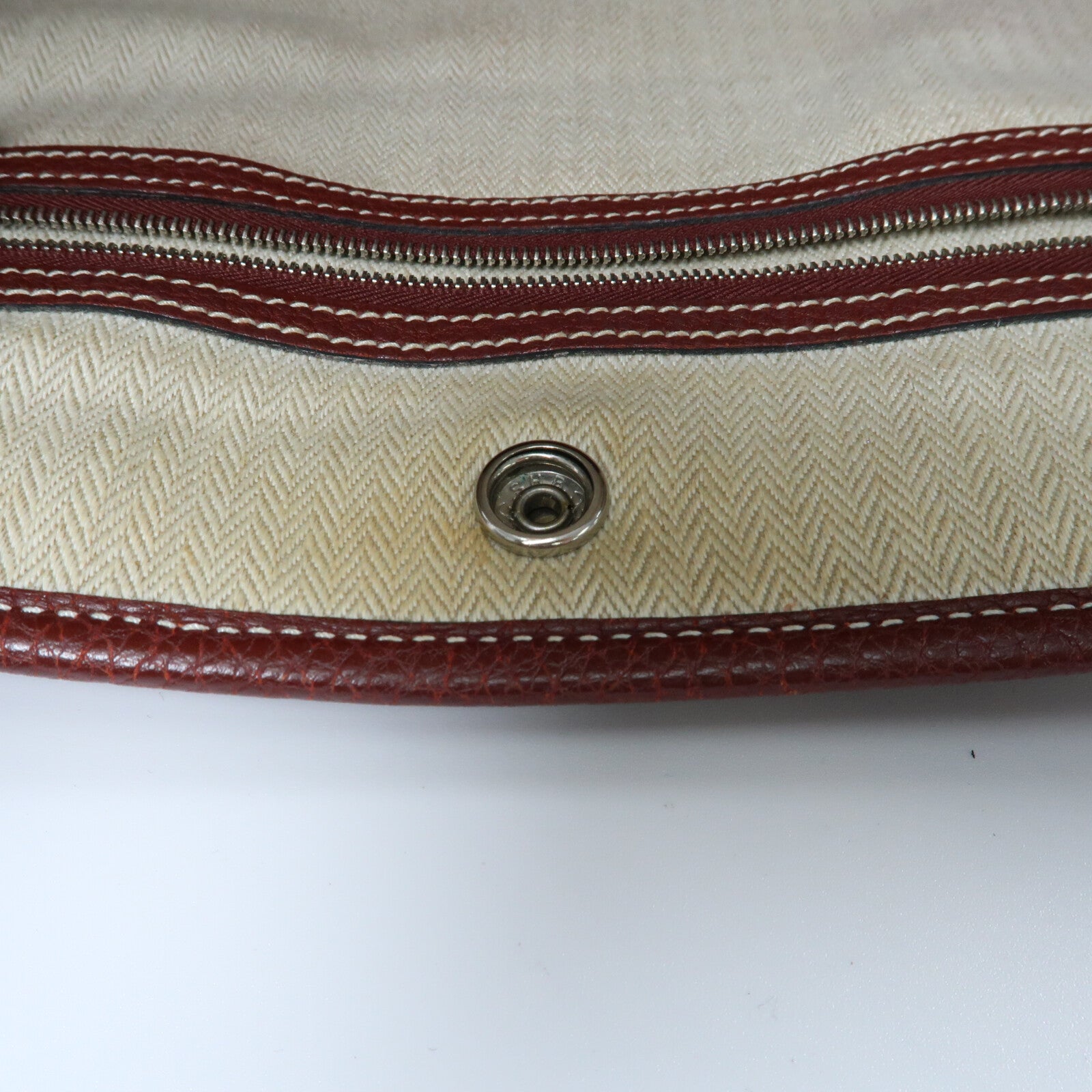 HERMES Negonda皮革Garden Party PM銀扣手挽袋Rouge H