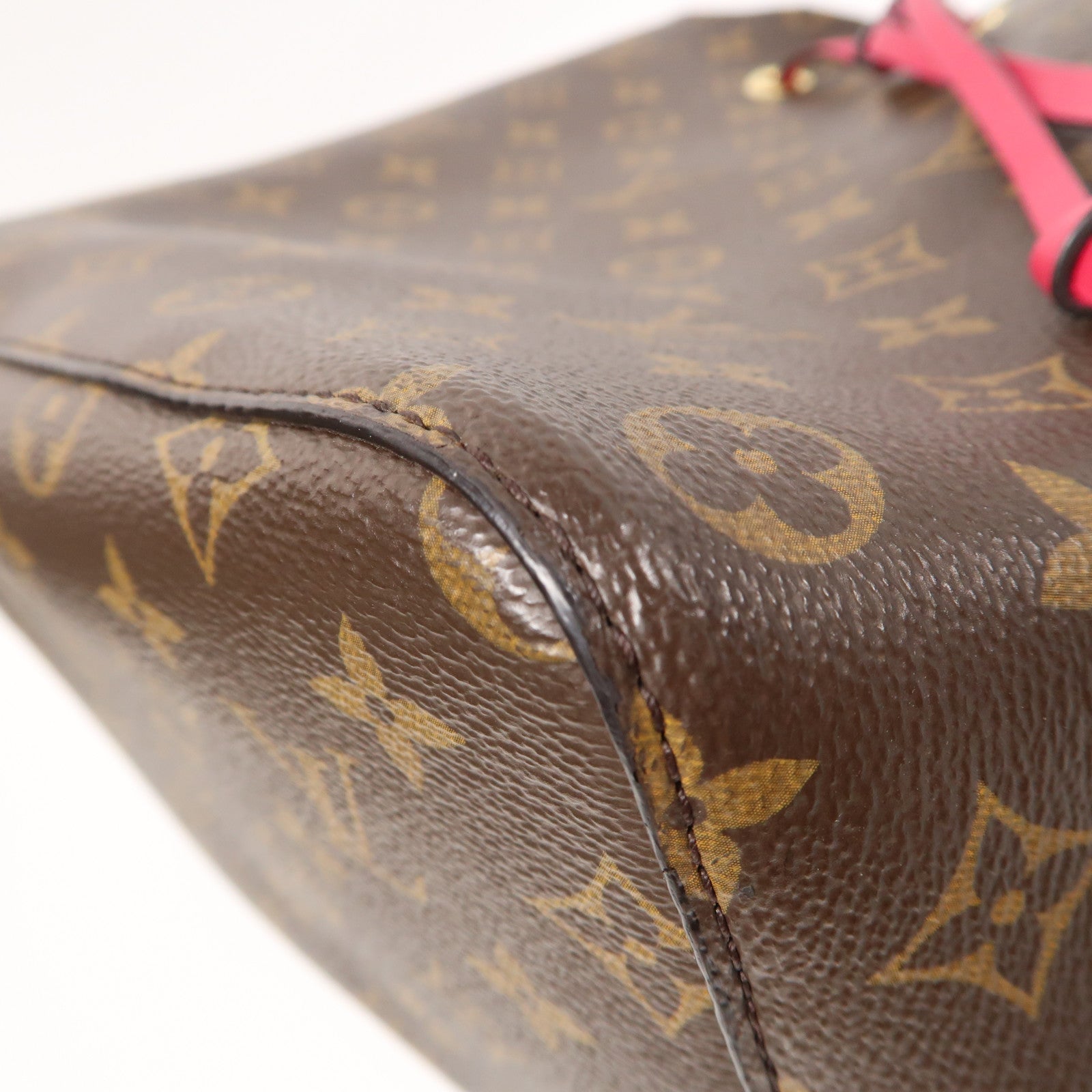 LOUIS VUITTON Monogram Neo Noe金扣肩背袋啡色/紅色