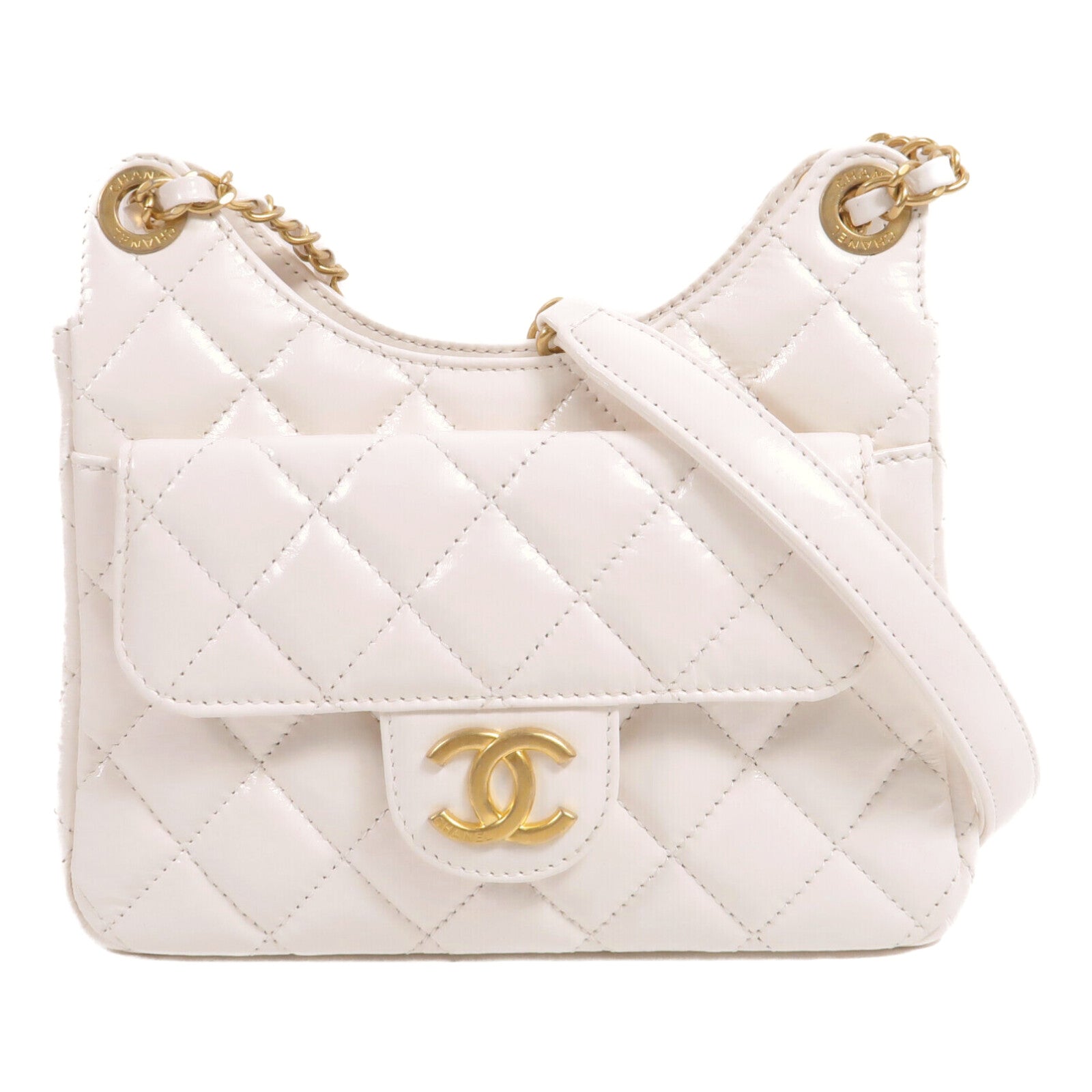 CHANEL 牛皮皮革Hobo Small鏈帶肩背袋