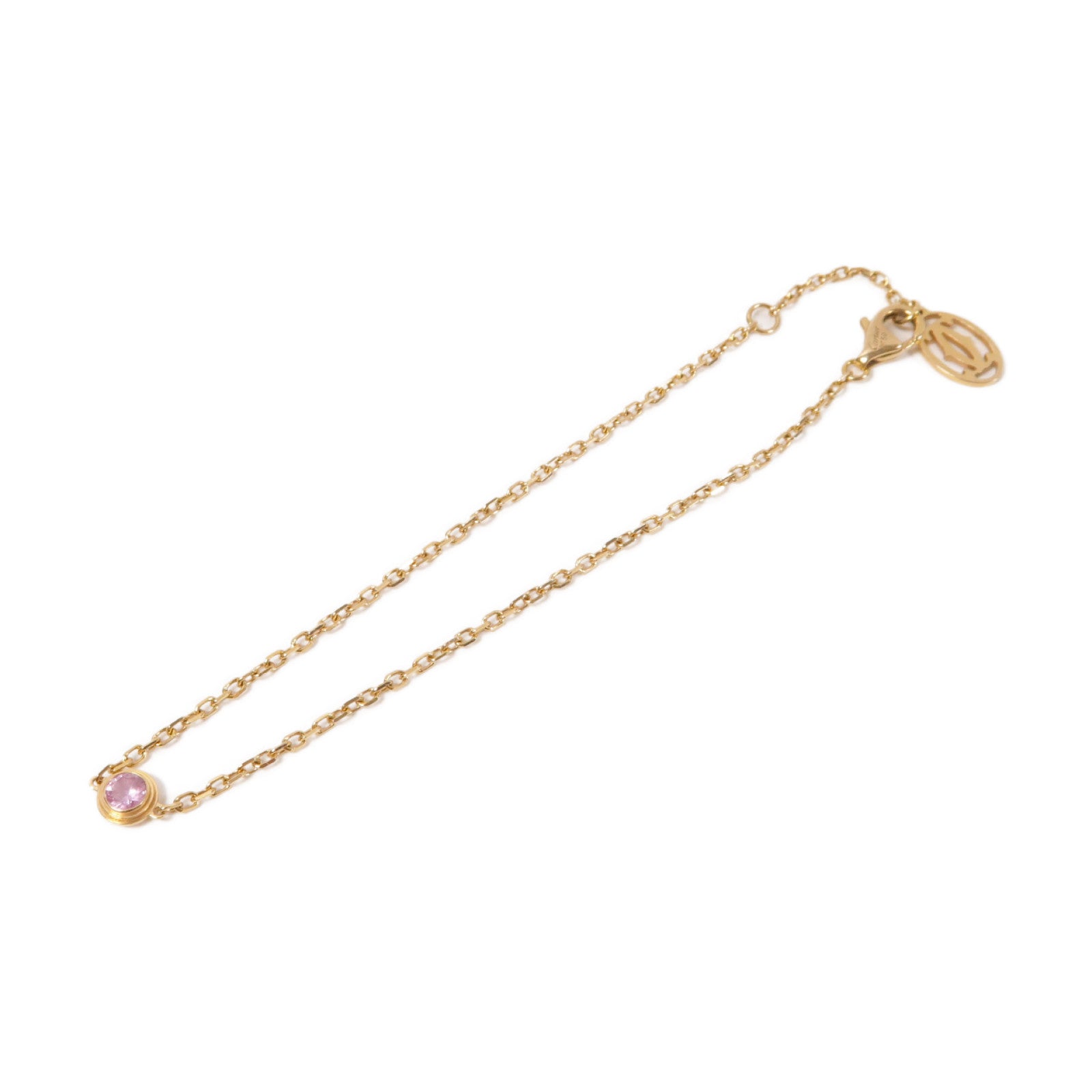 CARTIER 18K黃金Saphirs De手鏈粉紅色