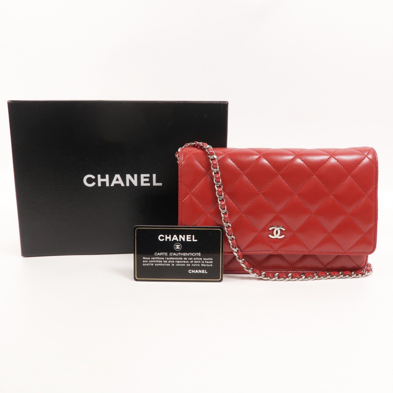 CHANEL 羊皮皮革Wallet On Chain鏈帶肩背袋