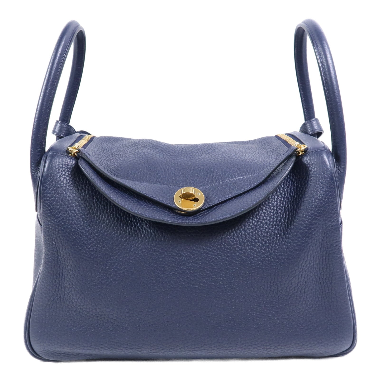HERMES Clemence皮革Lindy 30肩背袋Bleu Nuit