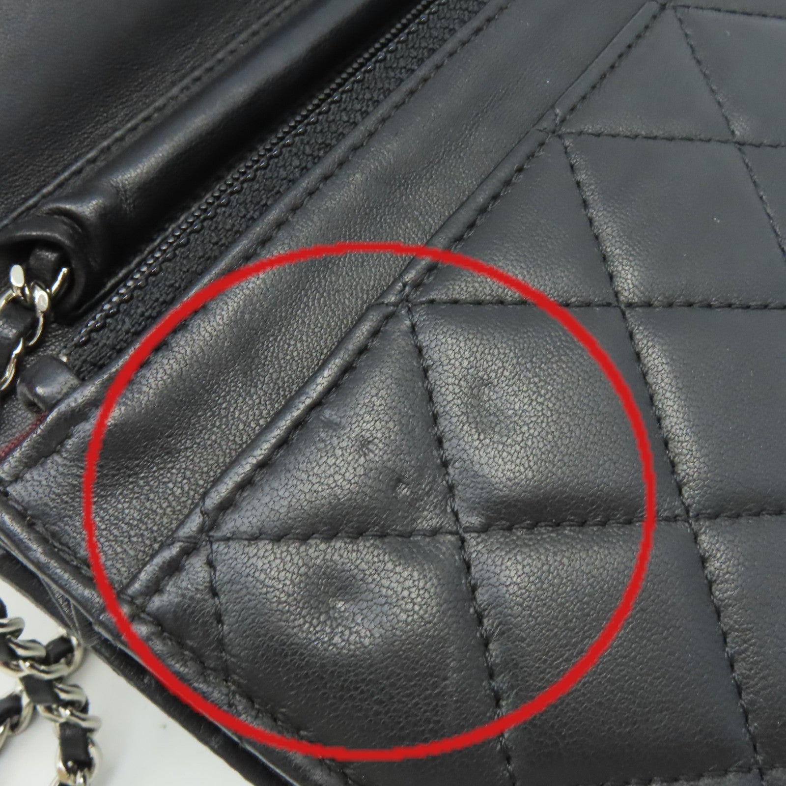 CHANEL 【激減優惠】菱格羊皮皮革WOC Wallet On Chain Shoulder Bag銀扣鏈帶肩背袋黑色