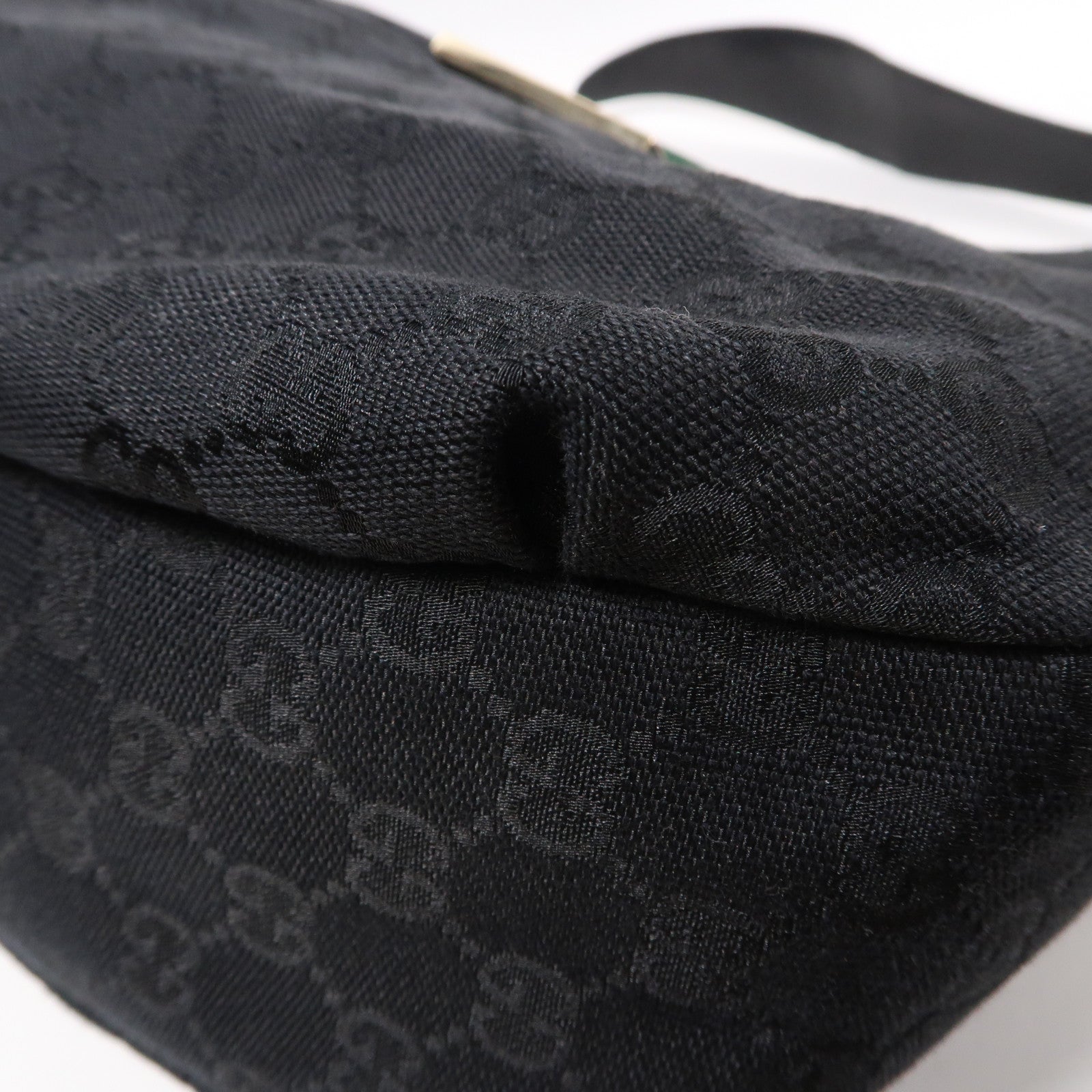GUCCI 帆布Shoulder Bag金扣肩背袋黑色
