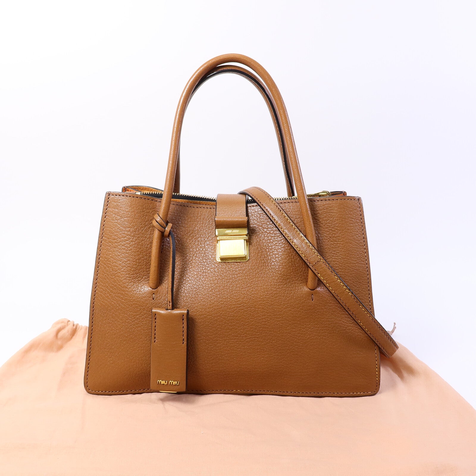 Miu Miu 牛皮皮革2 Way Shoulder Bag手挽肩背兩用袋