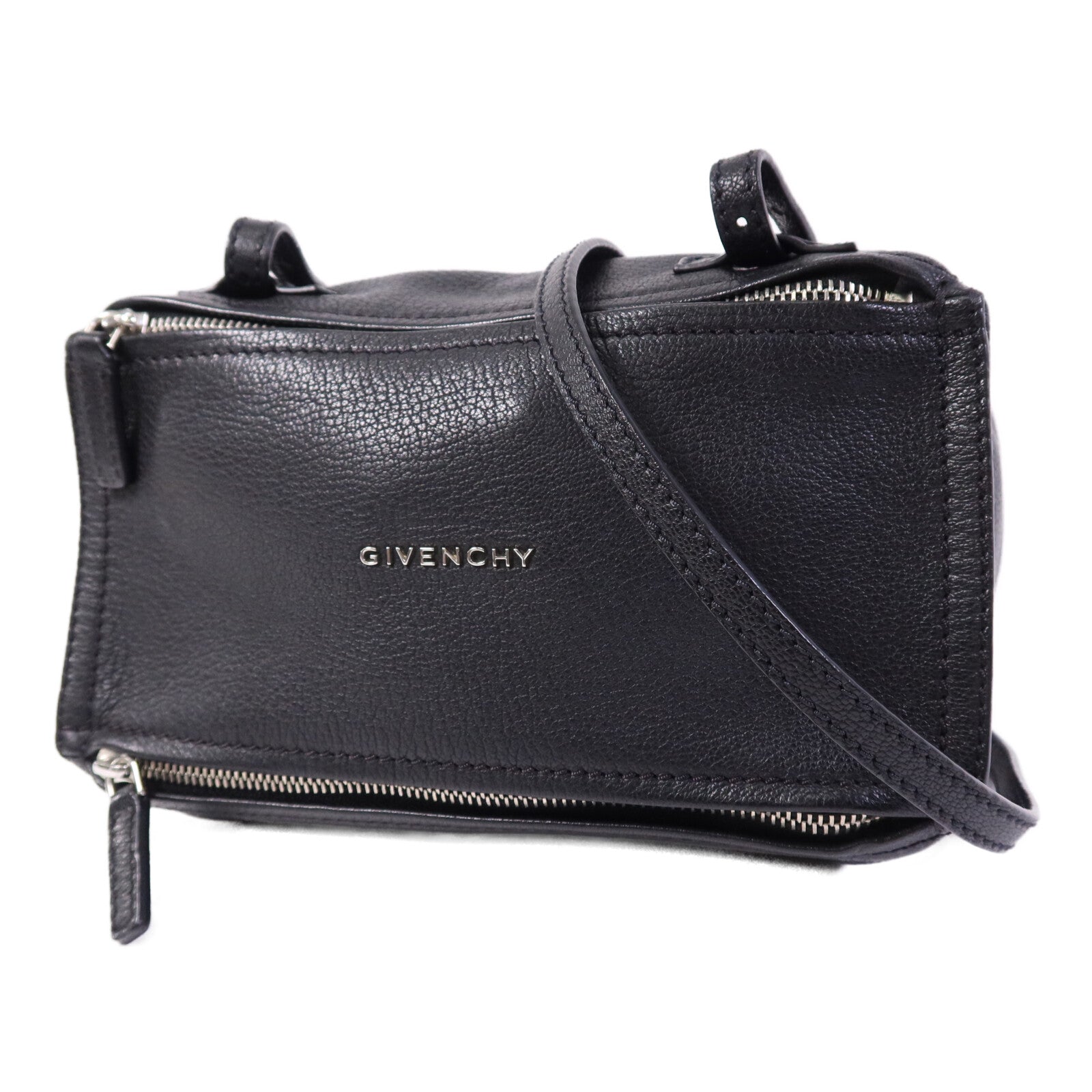 GIVENCHY 牛皮皮革Mini Pandora銀扣手挽袋