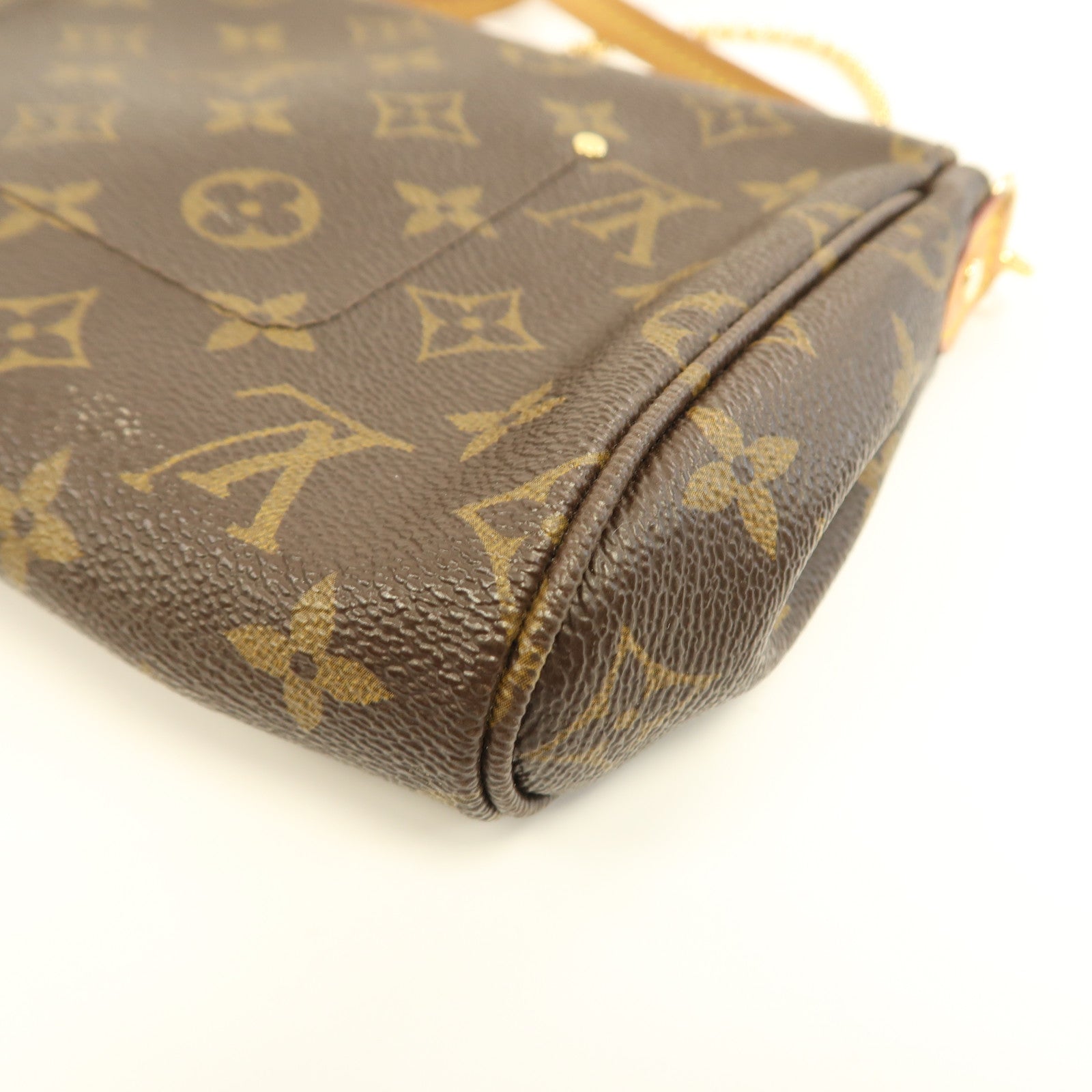 LOUIS VUITTON Monogram Favorite MM金扣手挽肩背兩用袋棕色