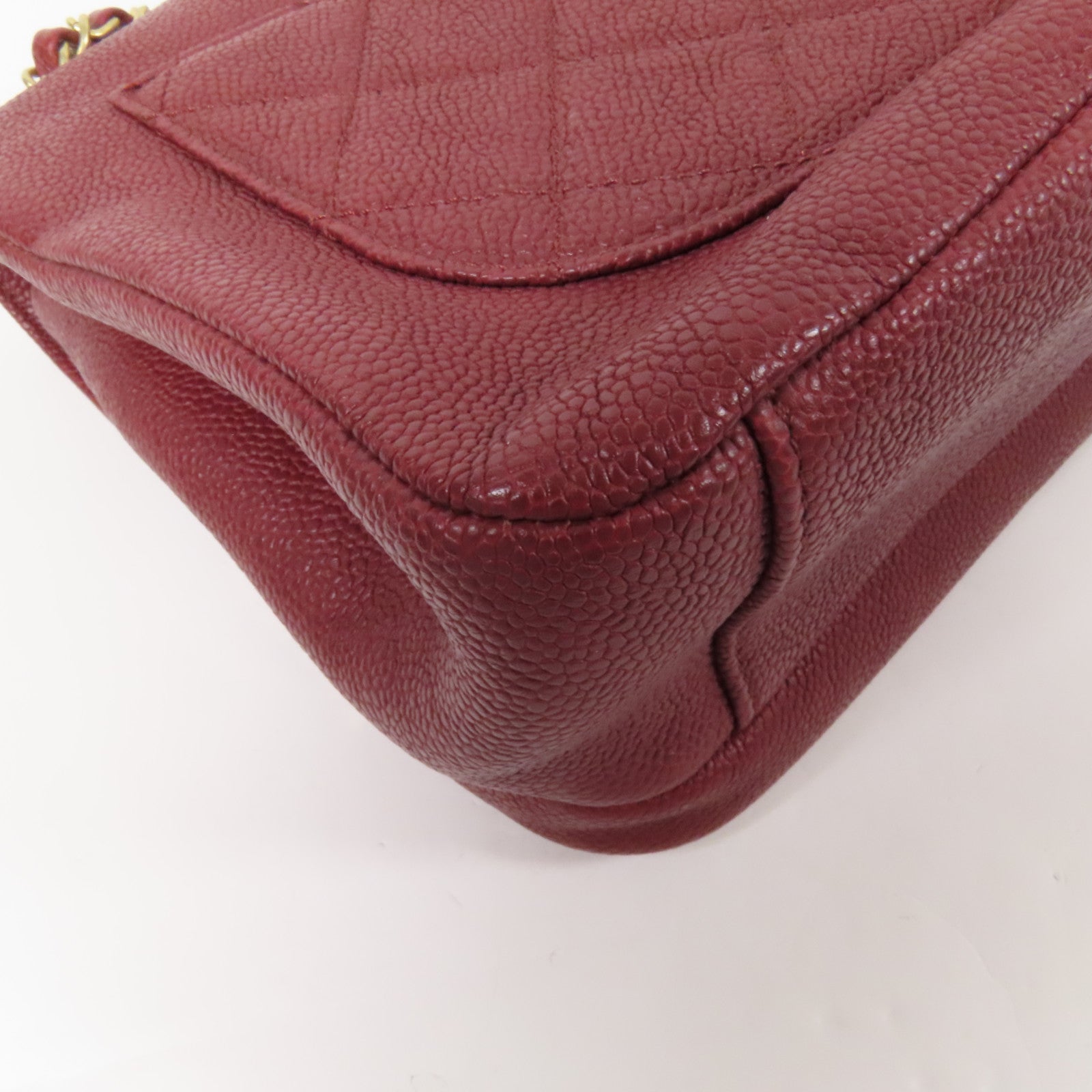 CHANEL 牛皮皮革Chain Shoulder金扣鏈帶肩背袋