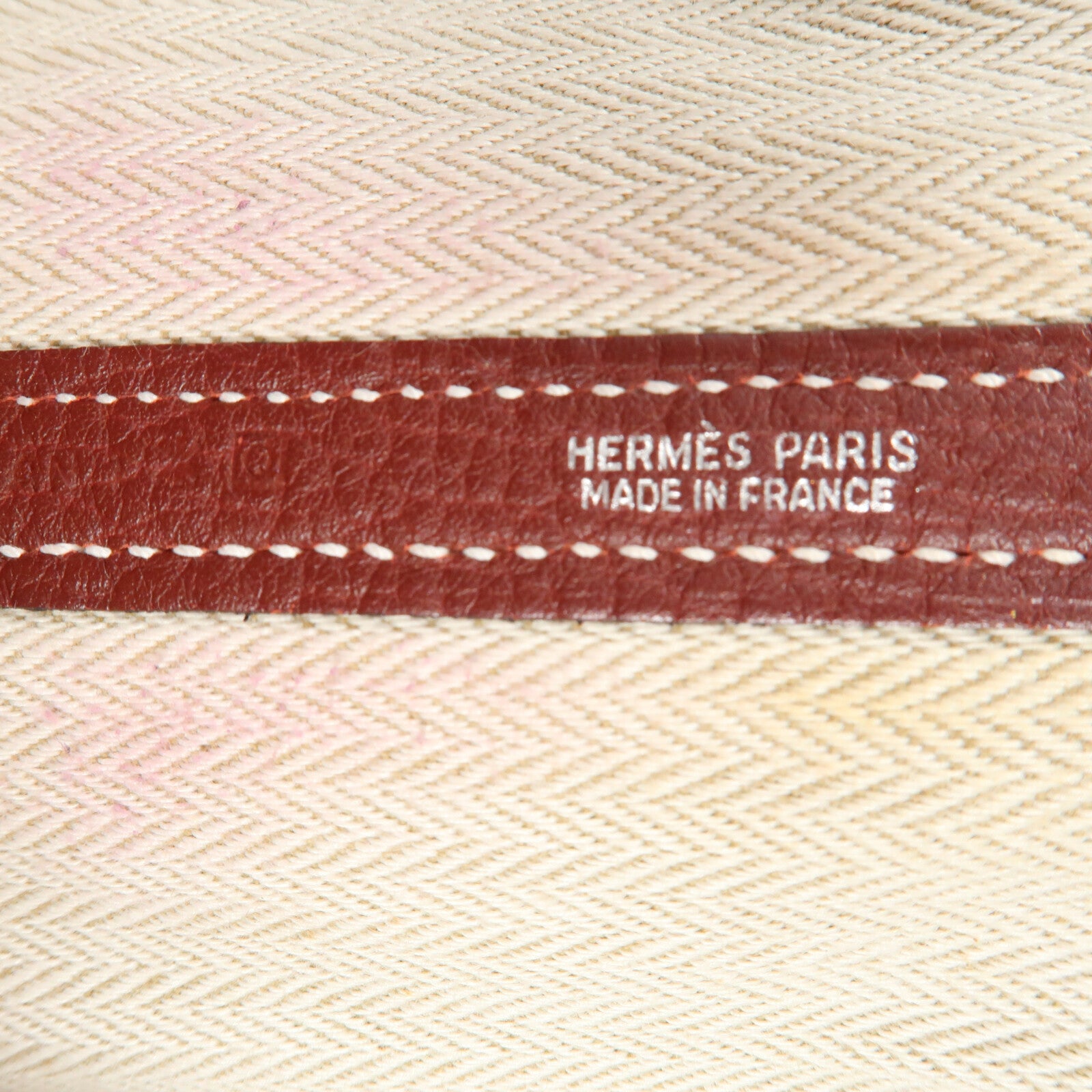 HERMES Negonda皮革Garden Party PM銀扣手挽袋Rouge H