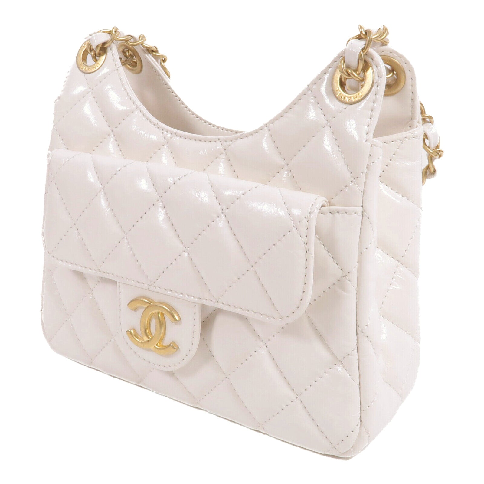 CHANEL 牛皮皮革Hobo Small鏈帶肩背袋