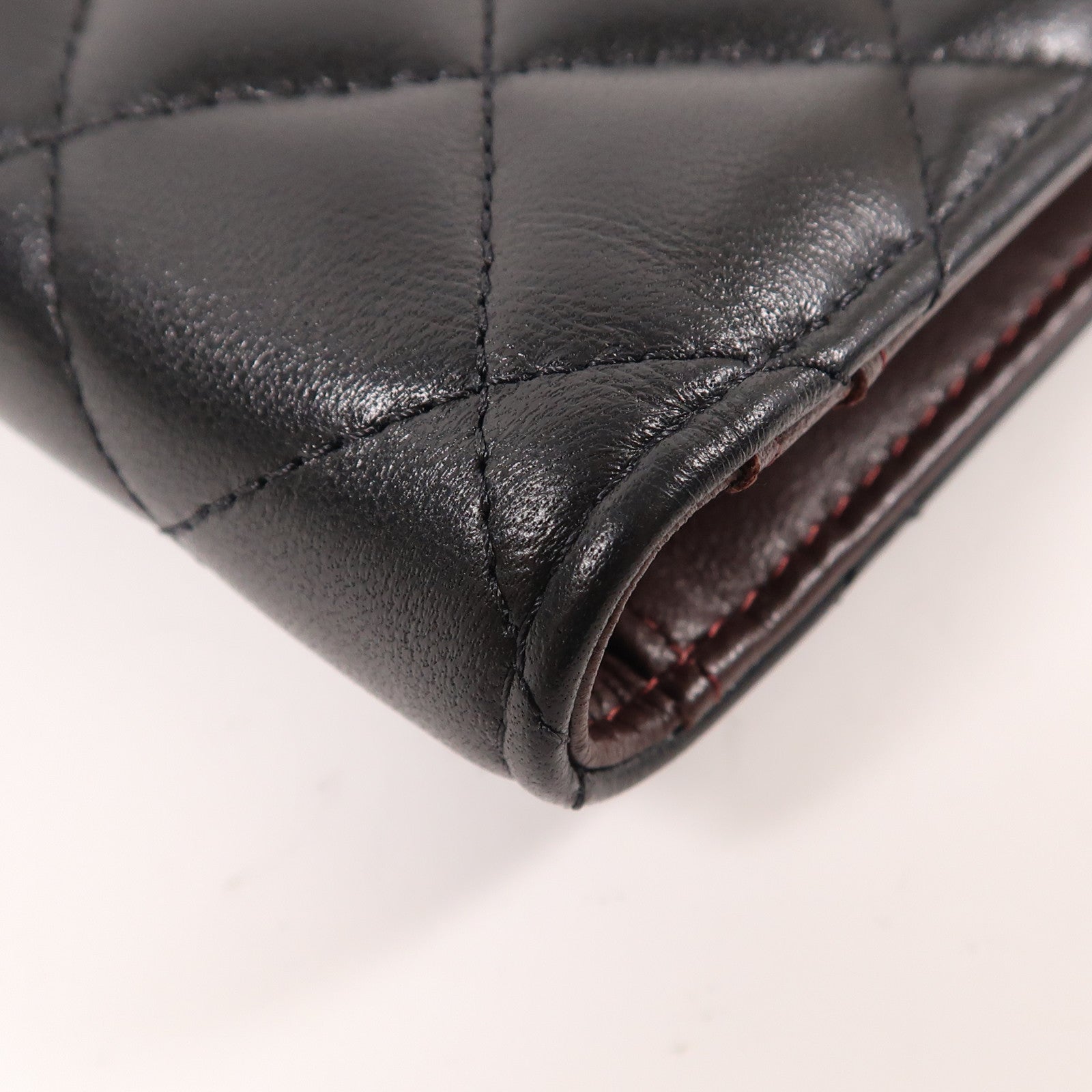CHANEL 羊皮皮革Long Wallet金扣長錢包