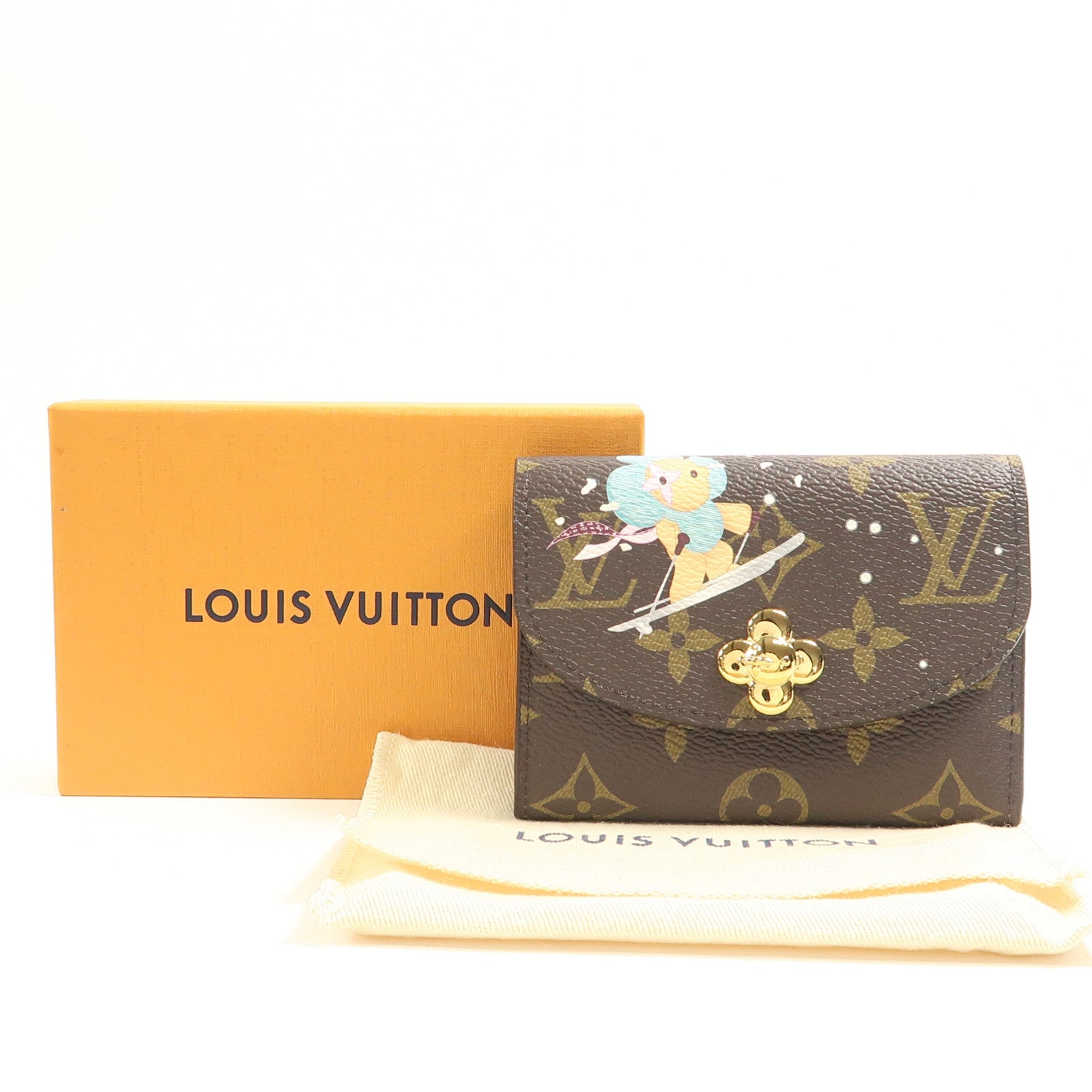 LOUIS VUITTON Monogram Rosalie Coin Purse金扣零錢包棕色