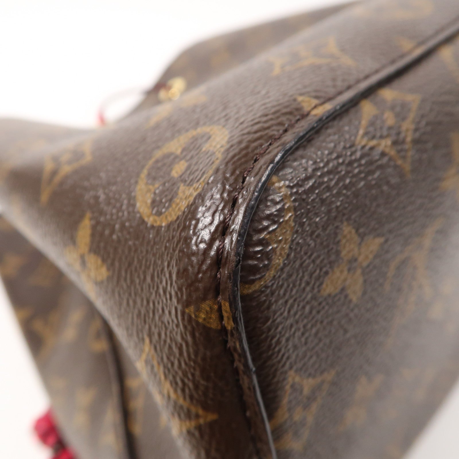 LOUIS VUITTON Monogram Neo Noe金扣肩背袋啡色/紅色