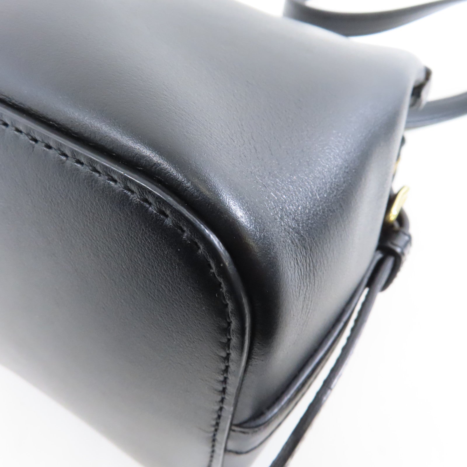 CELINE 牛皮皮革Teen Cabas金扣肩背袋黑色