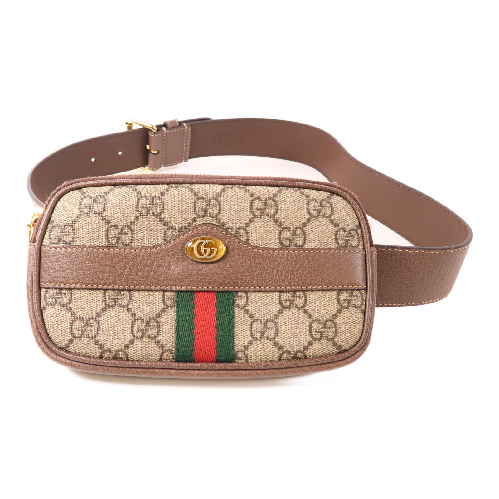 GUCCI【激減優惠】 塗層帆布GG Ophidia Belt Bag金扣腰包