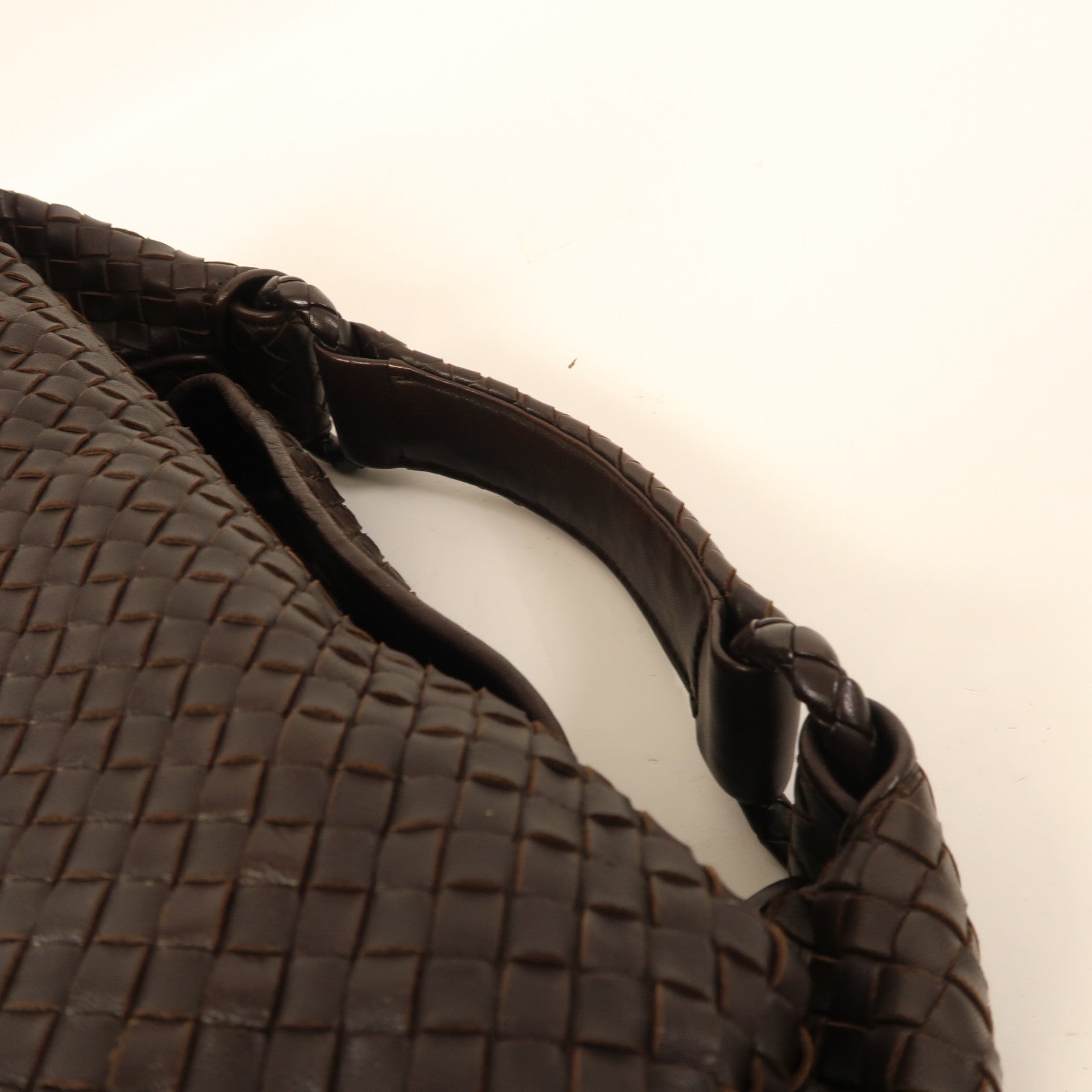 BOTTEGA VENETA 織紋皮革Shoulder Bag金扣肩背袋啡色