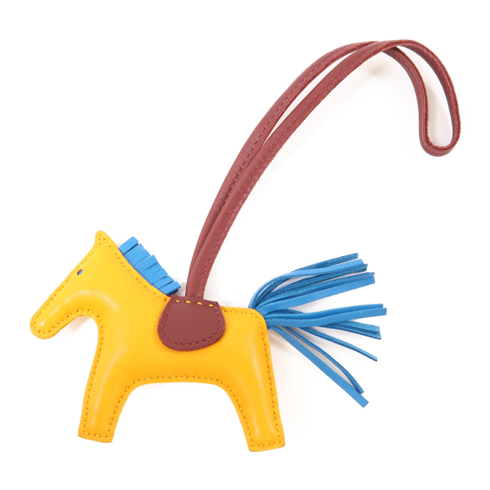 HERMES Swift皮革Rodeo PM掛飾Jaune D'or
