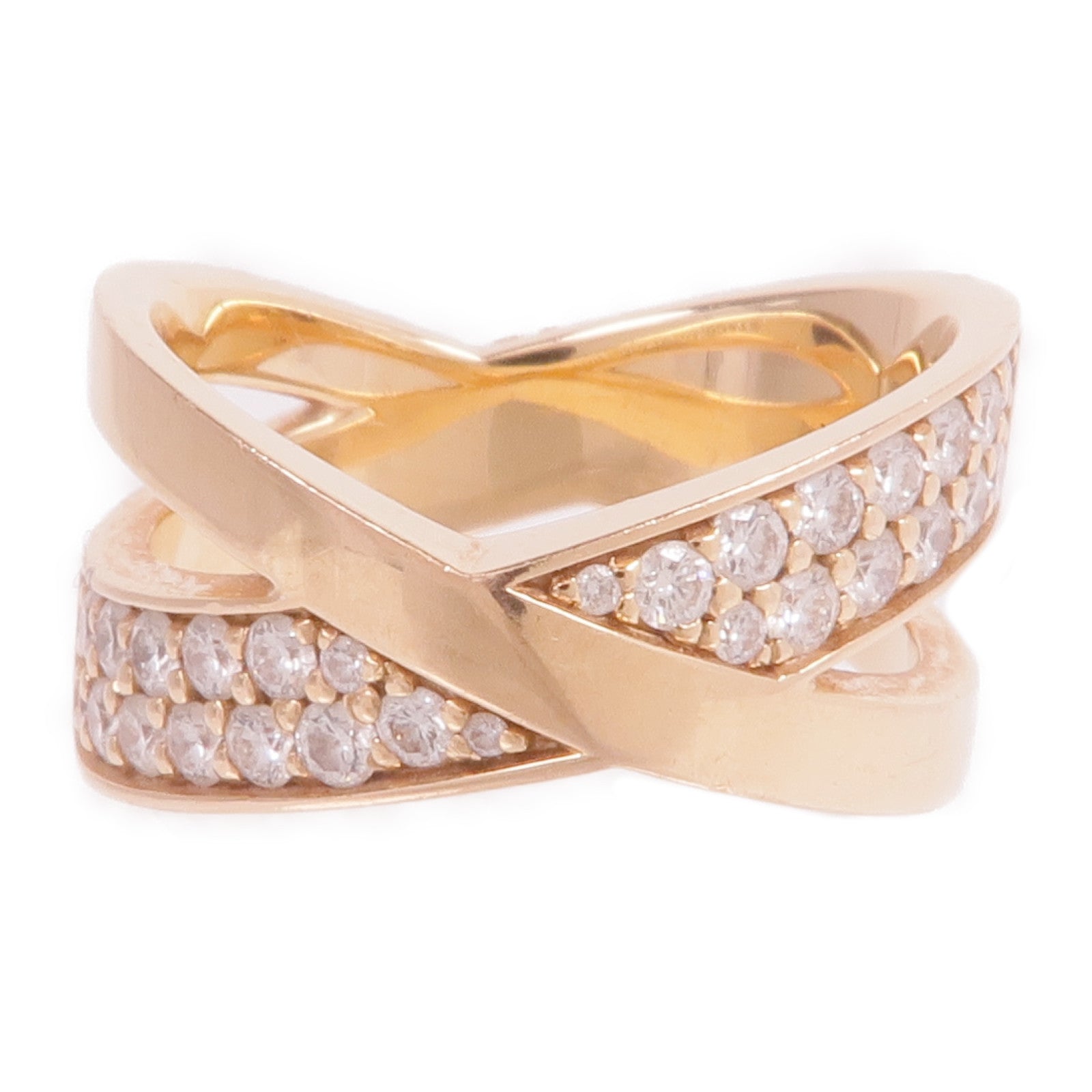 TIFFANY＆CO 18K玫瑰金Atlas X Wide Diamond Ring鑽石戒指US#6.5