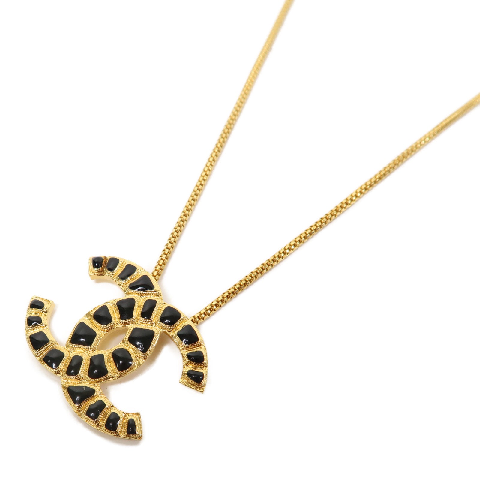 CHANEL 金屬Necklace頸鏈金色/黑色