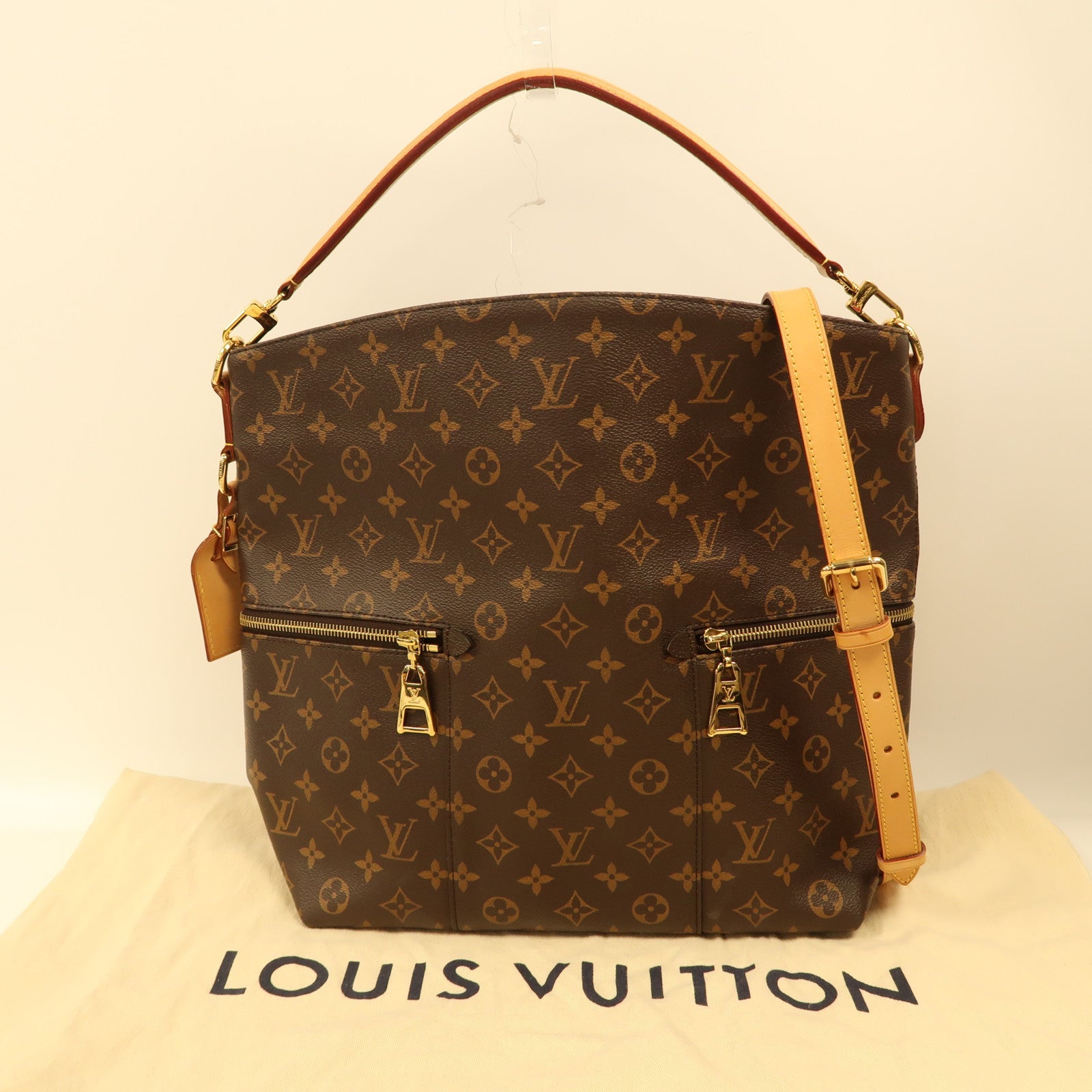 LOUIS VUITTON Monogram Melie金扣手挽肩背兩用袋啡色