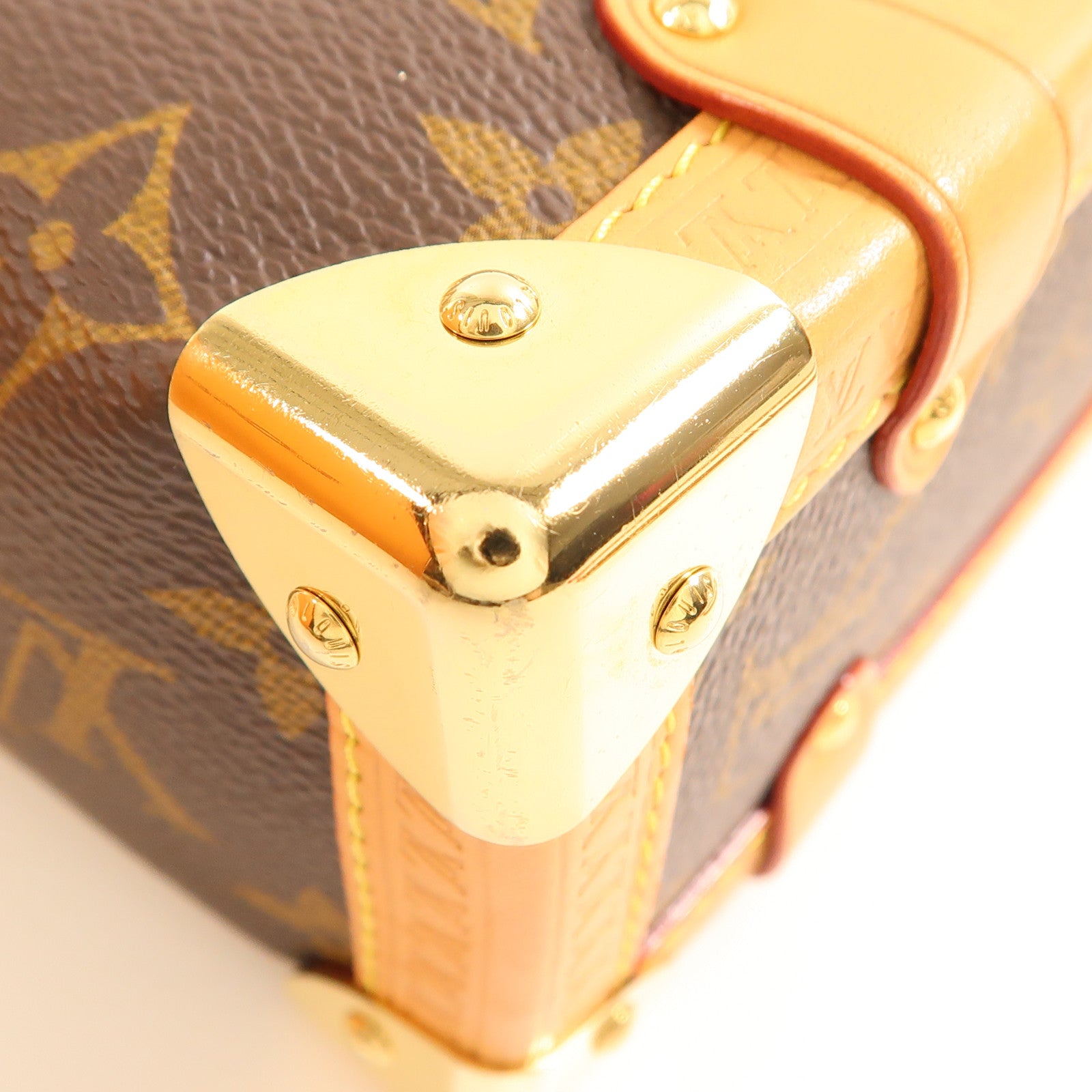 LOUIS VUITTON Monogram Side Trunk金扣手挽肩背兩用袋