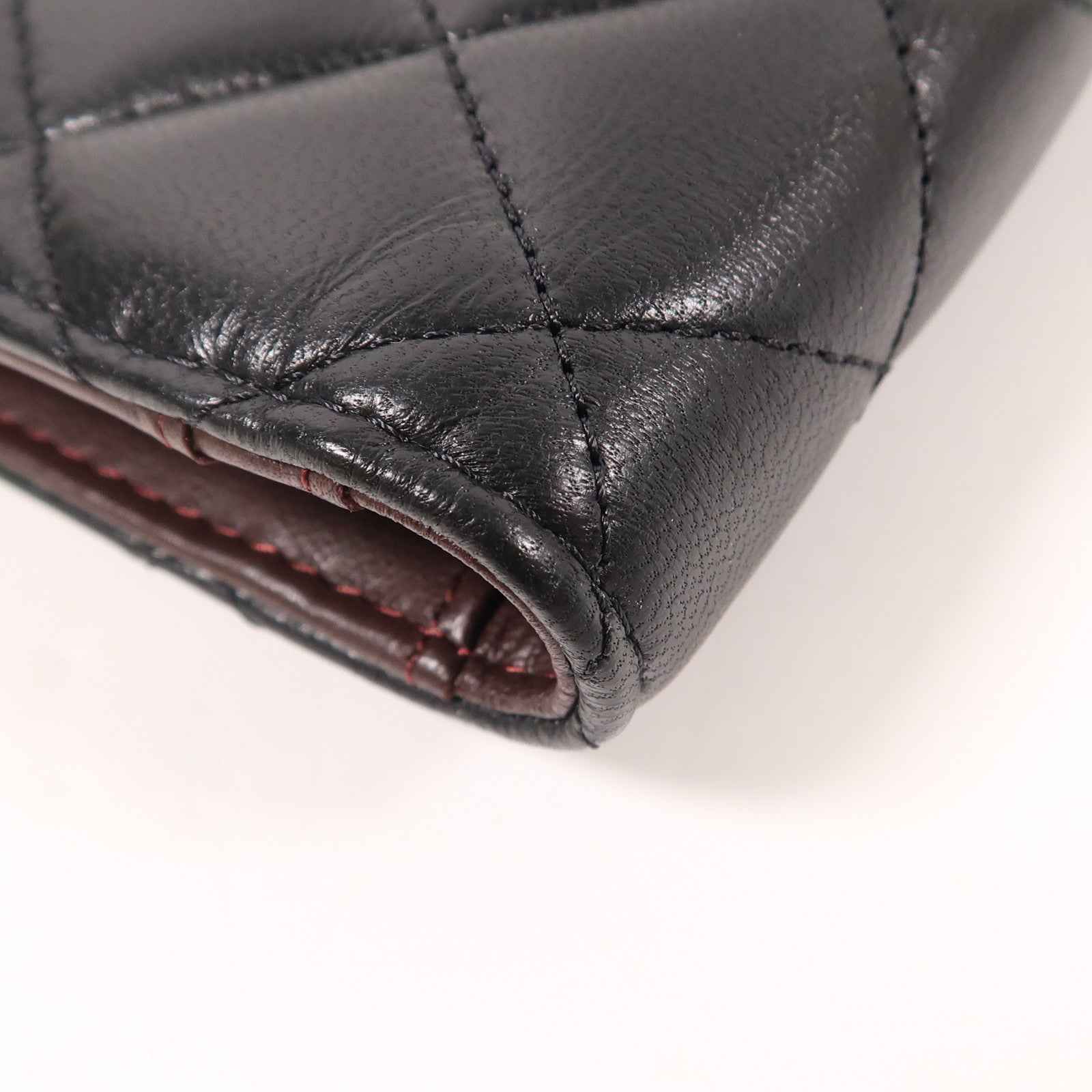 CHANEL 羊皮皮革Long Wallet金扣長錢包