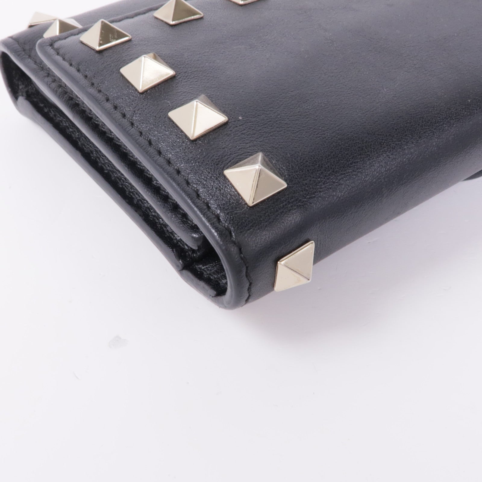 Valentino GHW Long Wallet Lambskin Leather Black