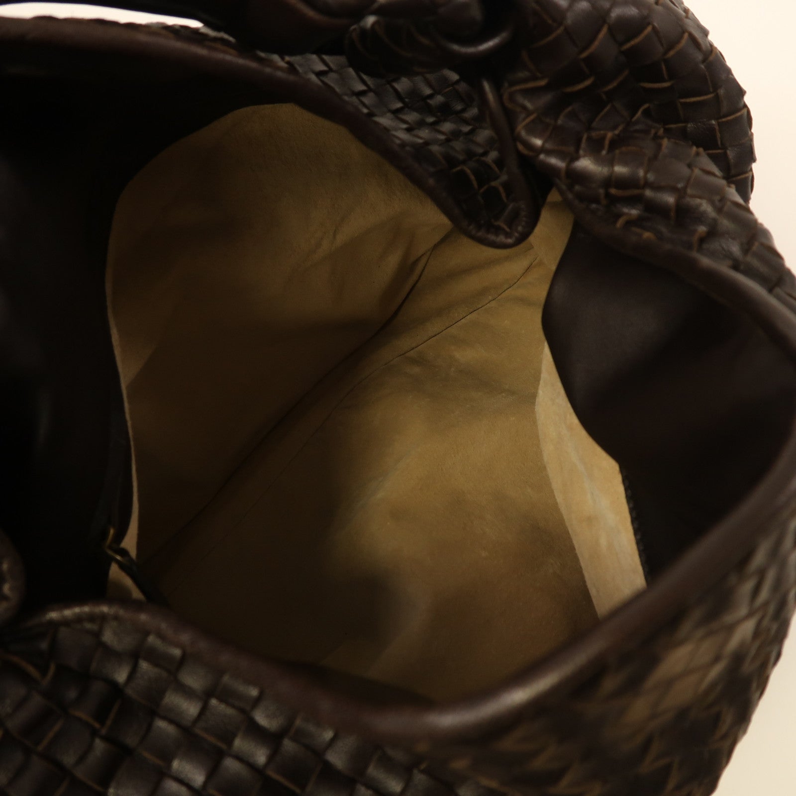 BOTTEGA VENETA 織紋皮革Shoulder Bag金扣肩背袋啡色