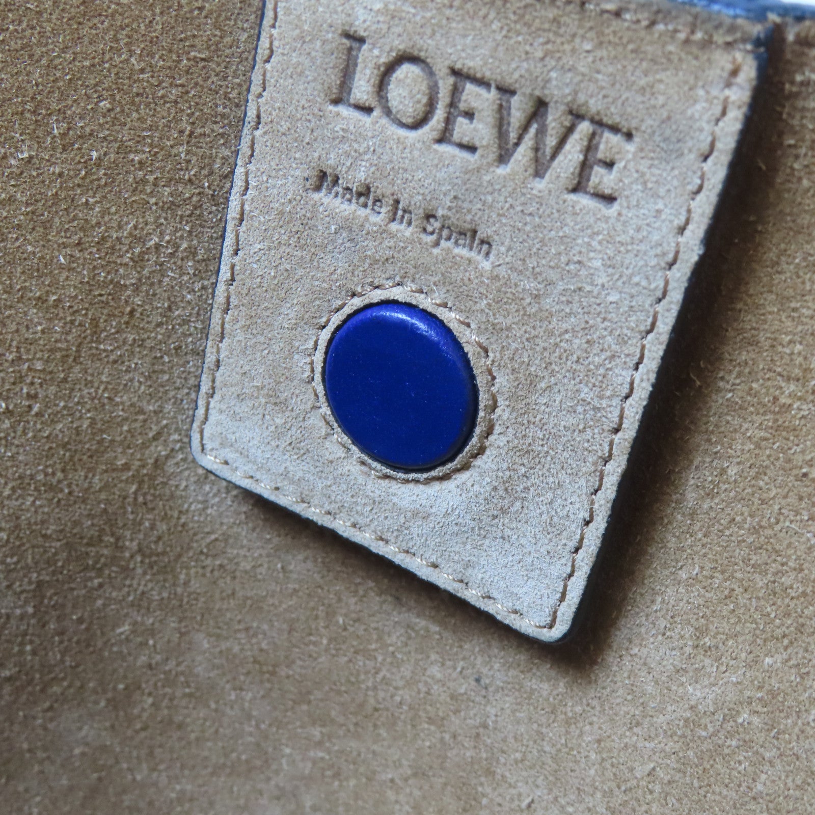 LOEWE 牛皮皮革Tote Bag手挽袋藍色