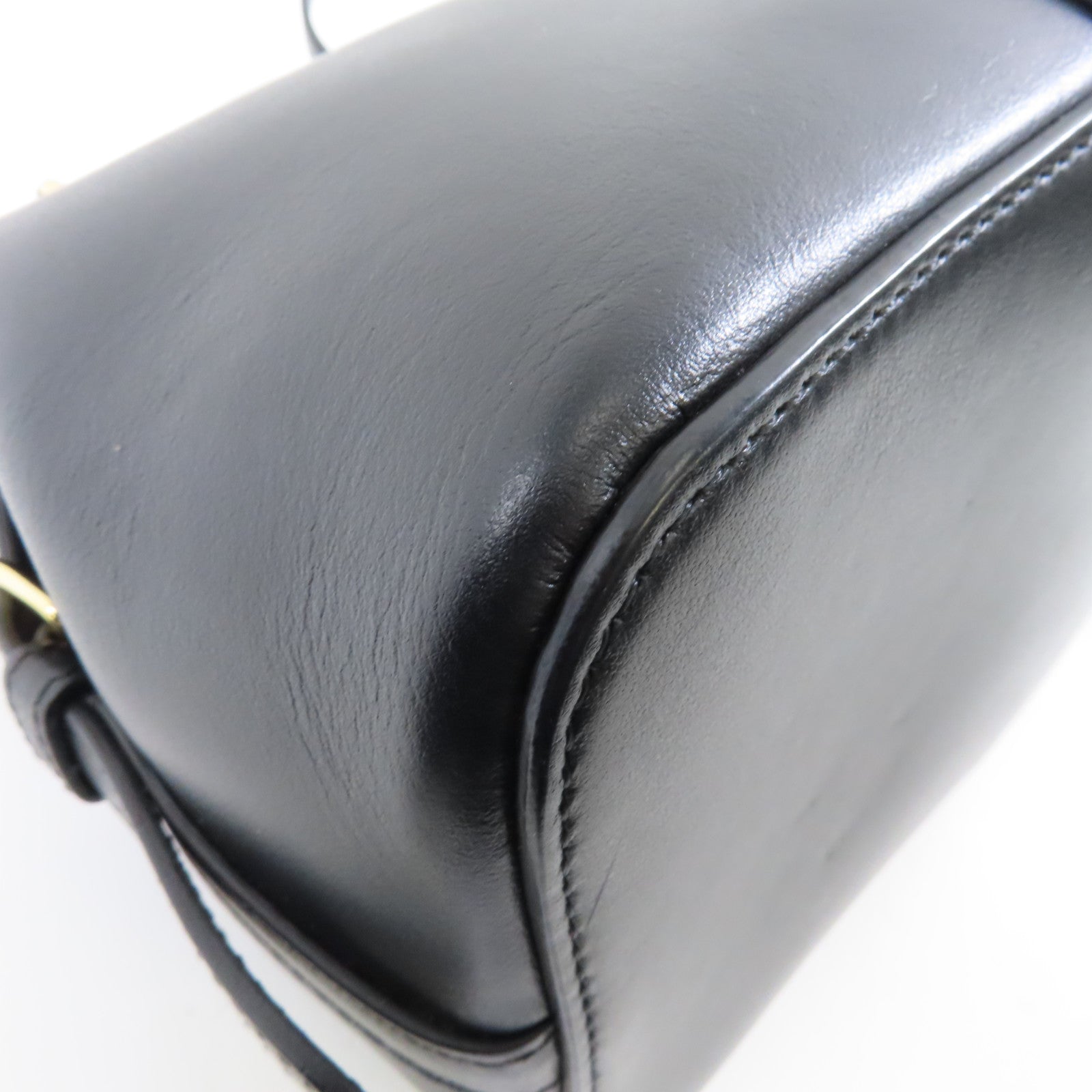 CELINE 牛皮皮革Teen Cabas金扣肩背袋黑色