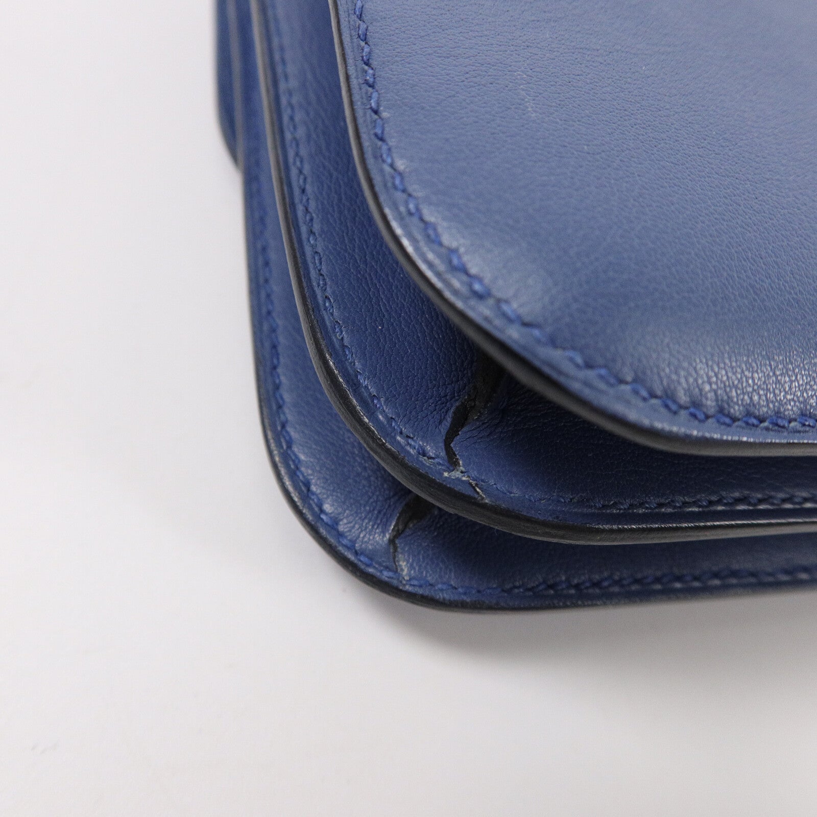 HERMES Swift皮革Constance Mini肩背袋Bleu Agate