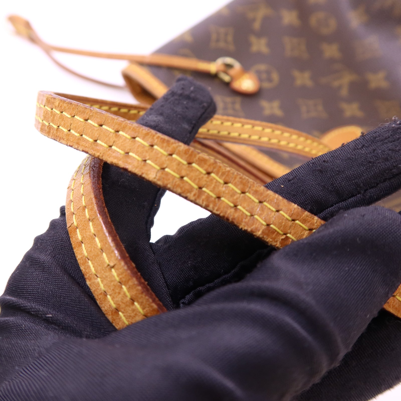 LOUIS VUITTON Monogram Neverfull MM金扣手挽袋