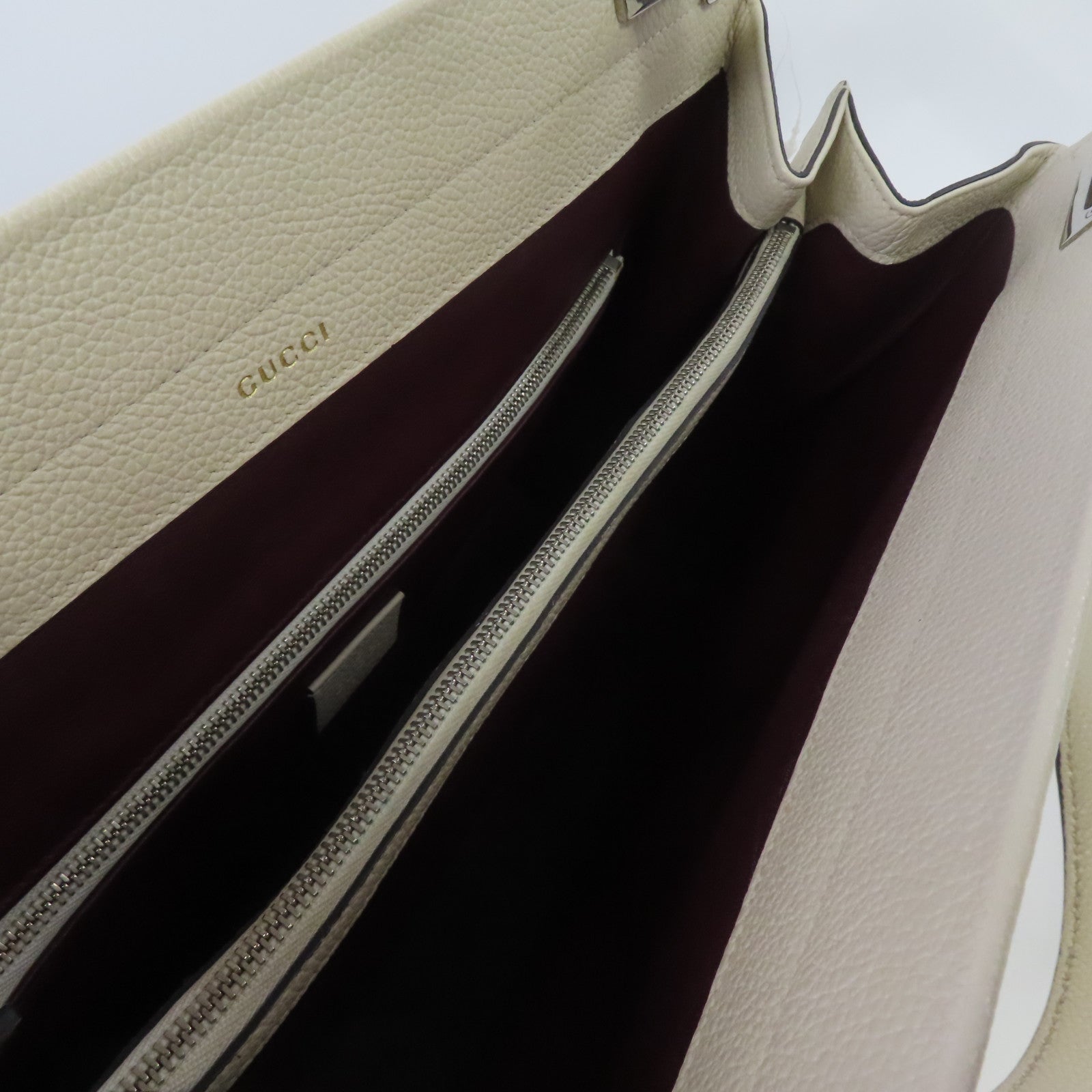 GUCCI 牛皮皮革Zumi Medium Bag手挽肩背兩用袋白色