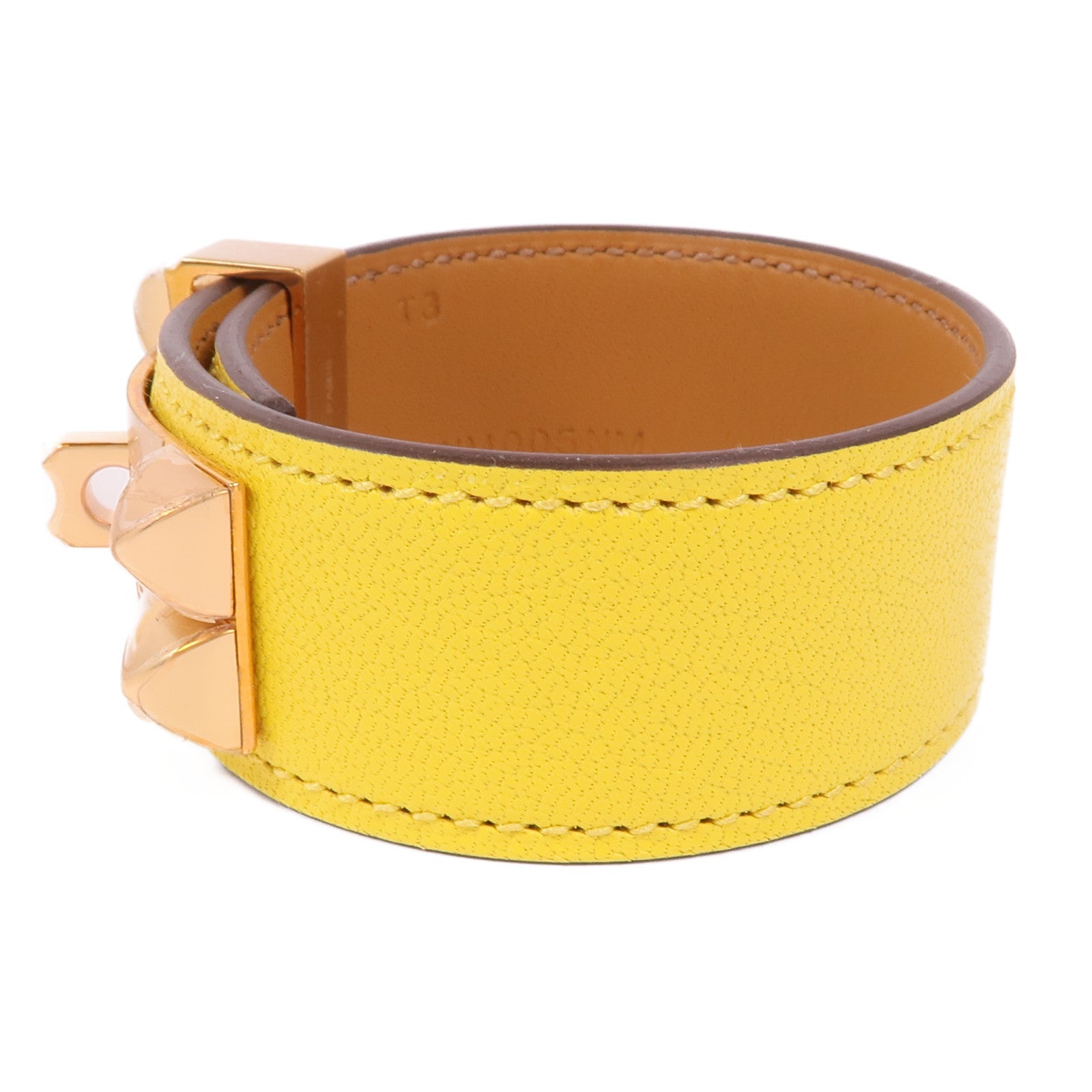 HERMES Swift皮革Collier de Chien bracelet金扣手鐲