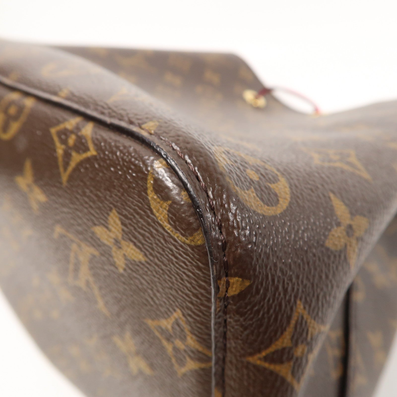 LOUIS VUITTON Monogram Neo Noe金扣肩背袋啡色/紅色